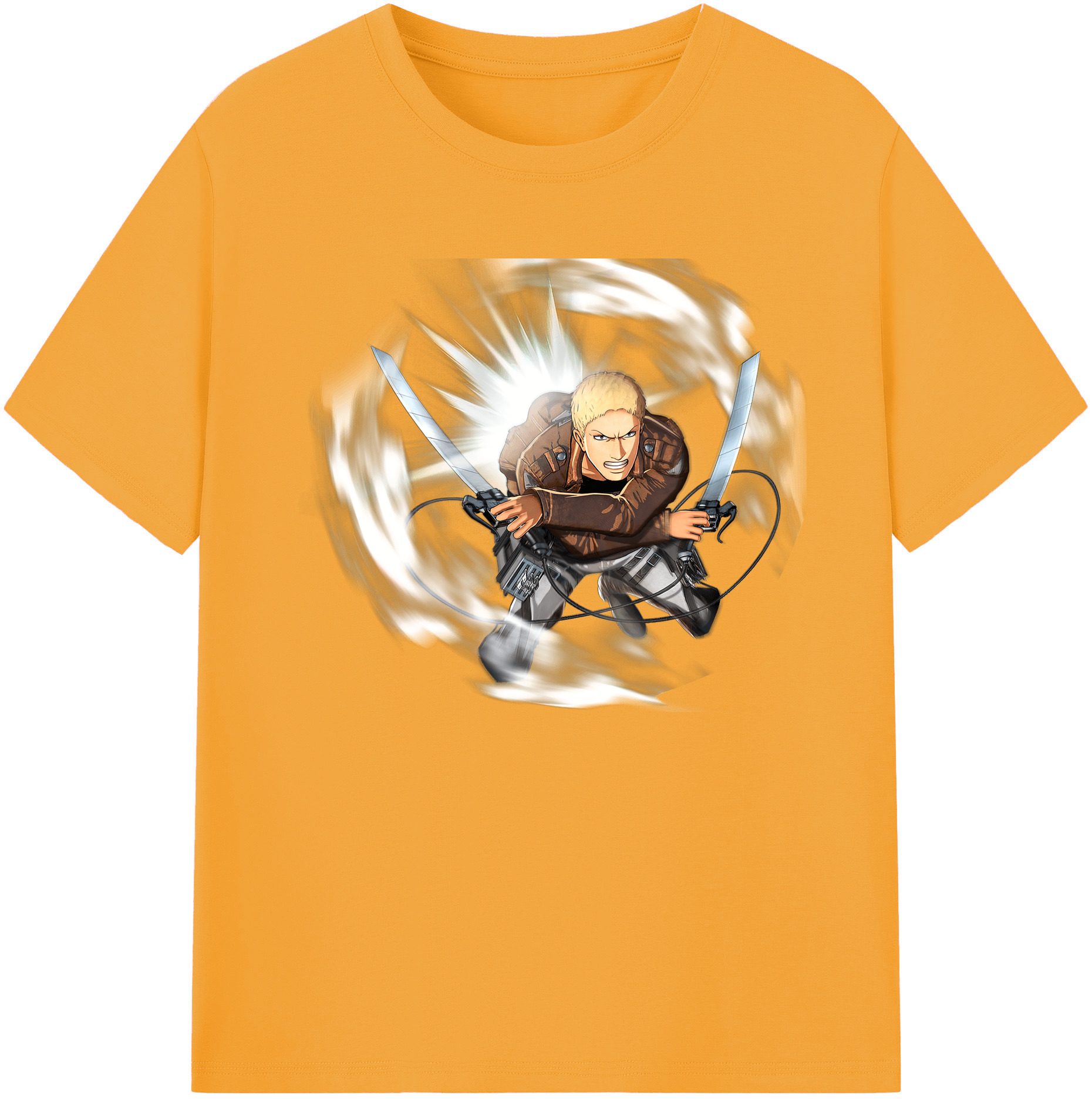 （画像用） 進撃の巨人 ライナー・ブラウン Attack on Titan Reiner Braun 綿100％ メンズ半袖Tシャツ｜肌触りやわらか＆通気性