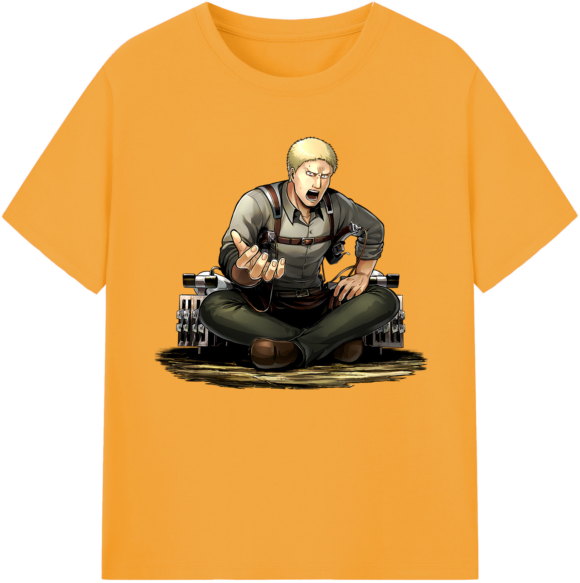 （画像用） 進撃の巨人 ライナー・ブラウン Attack on Titan Reiner Braun 綿100％ メンズ半袖Tシャツ｜肌触りやわらか＆通気性