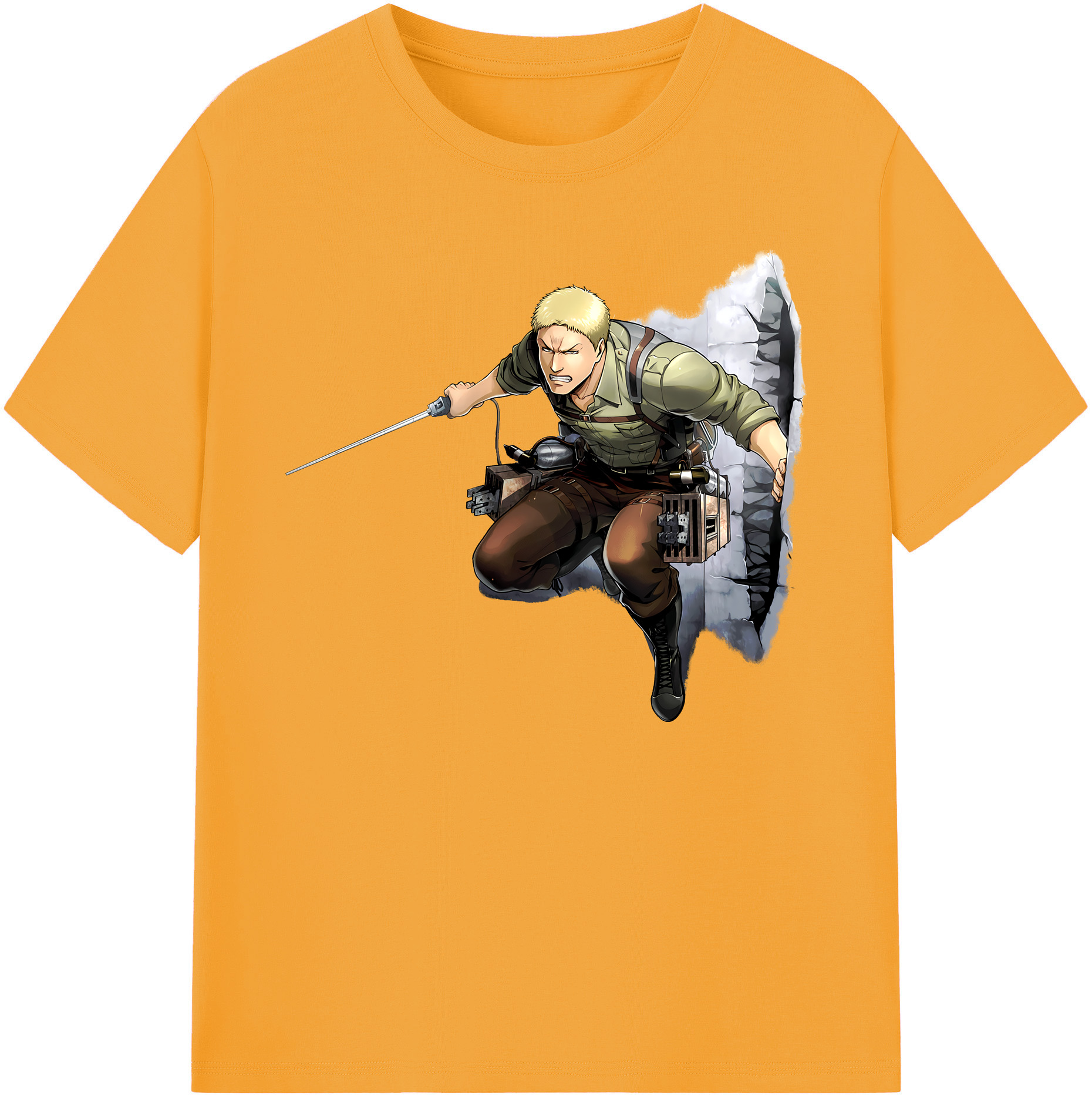 （画像用） 進撃の巨人 ライナー・ブラウン Attack on Titan Reiner Braun 綿100％ メンズ半袖Tシャツ｜肌触りやわらか＆通気性