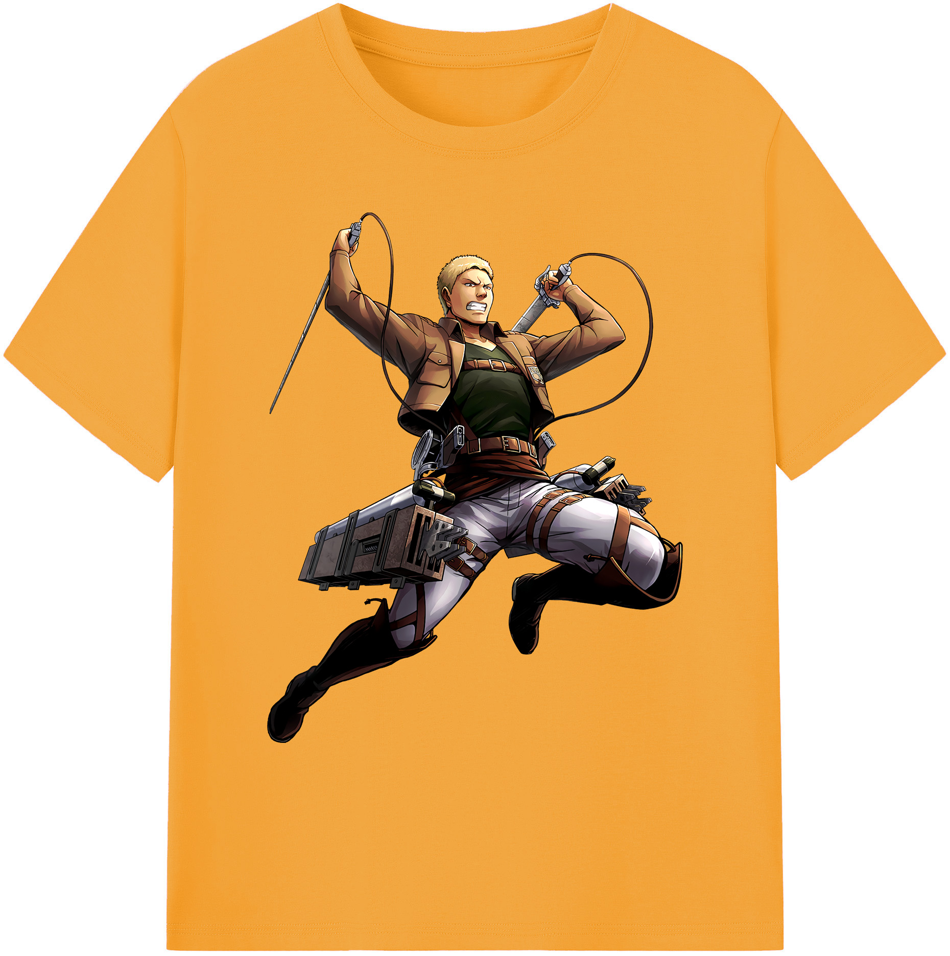 （画像用） 進撃の巨人 ライナー・ブラウン Attack on Titan Reiner Braun 綿100％ メンズ半袖Tシャツ｜肌触りやわらか＆通気性