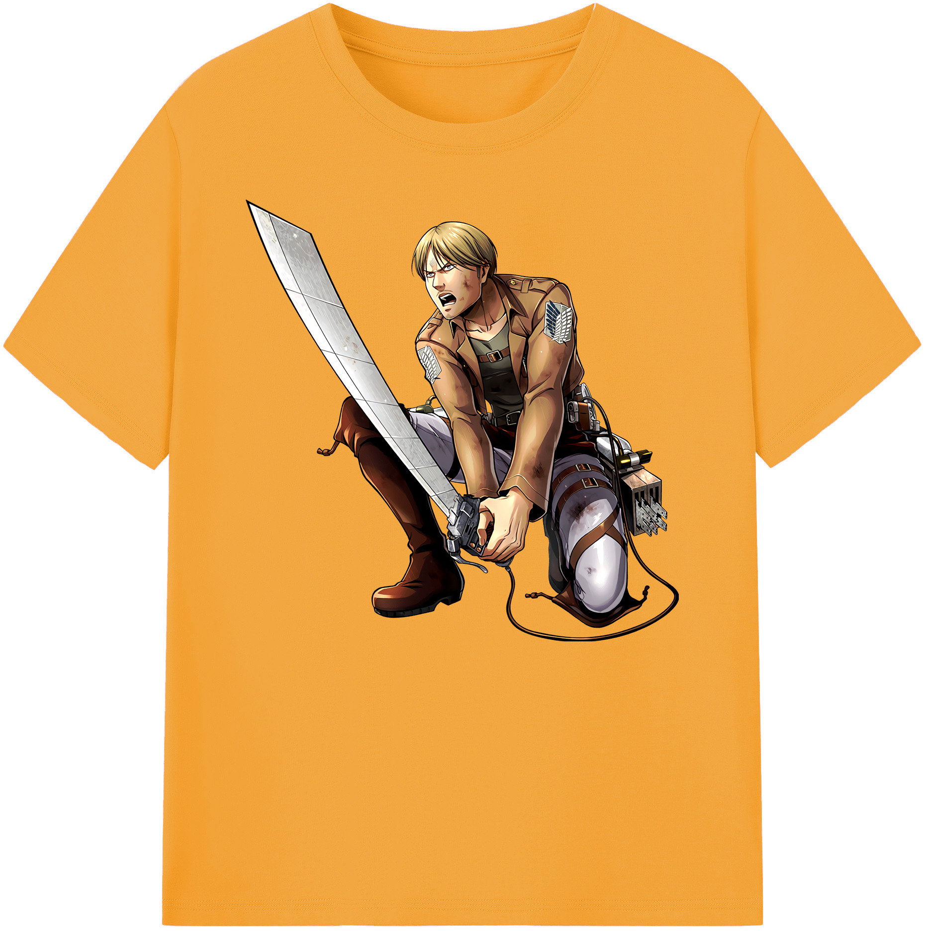 （画像用） 進撃の巨人 ミケ·ザカリアス Attack on Titan Mike Zakarius 綿100％ メンズ半袖Tシャツ｜肌触りやわらか＆通気性
