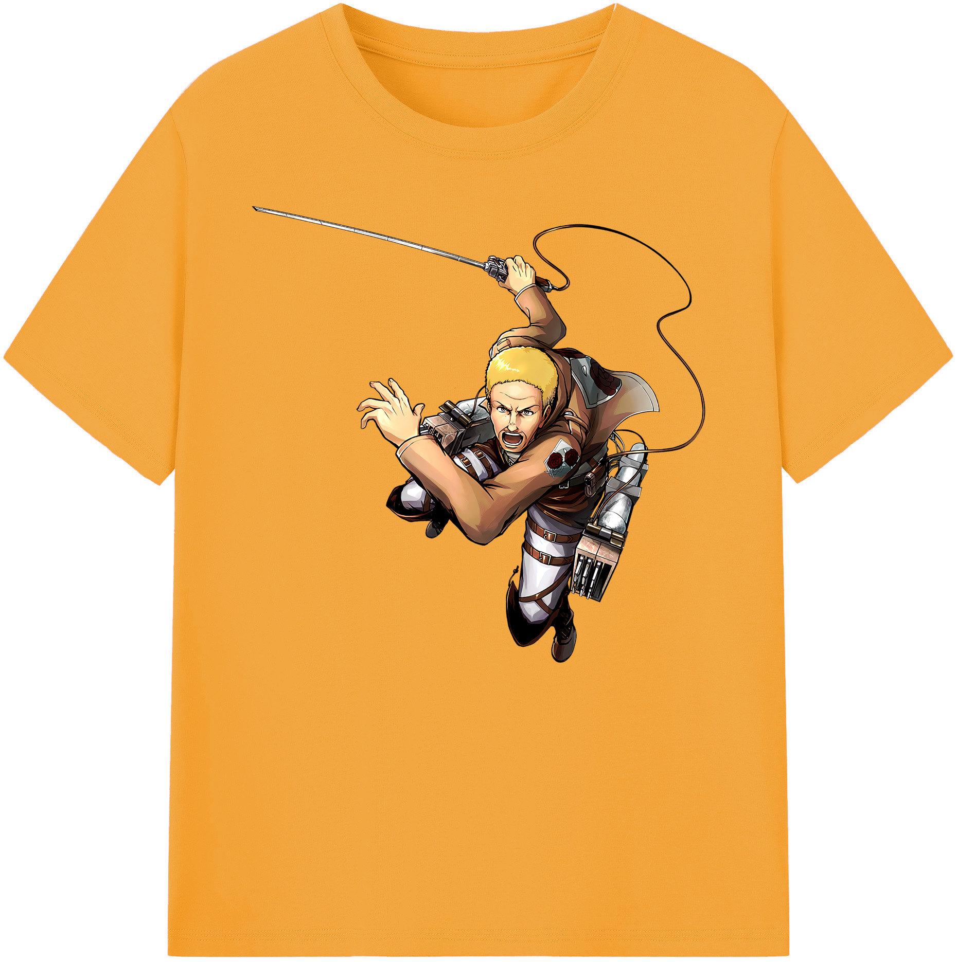 （画像用） 進撃の巨人 ハンネス Attack on Titan Hannes 綿100％ メンズ半袖Tシャツ｜肌触りやわらか＆通気性
