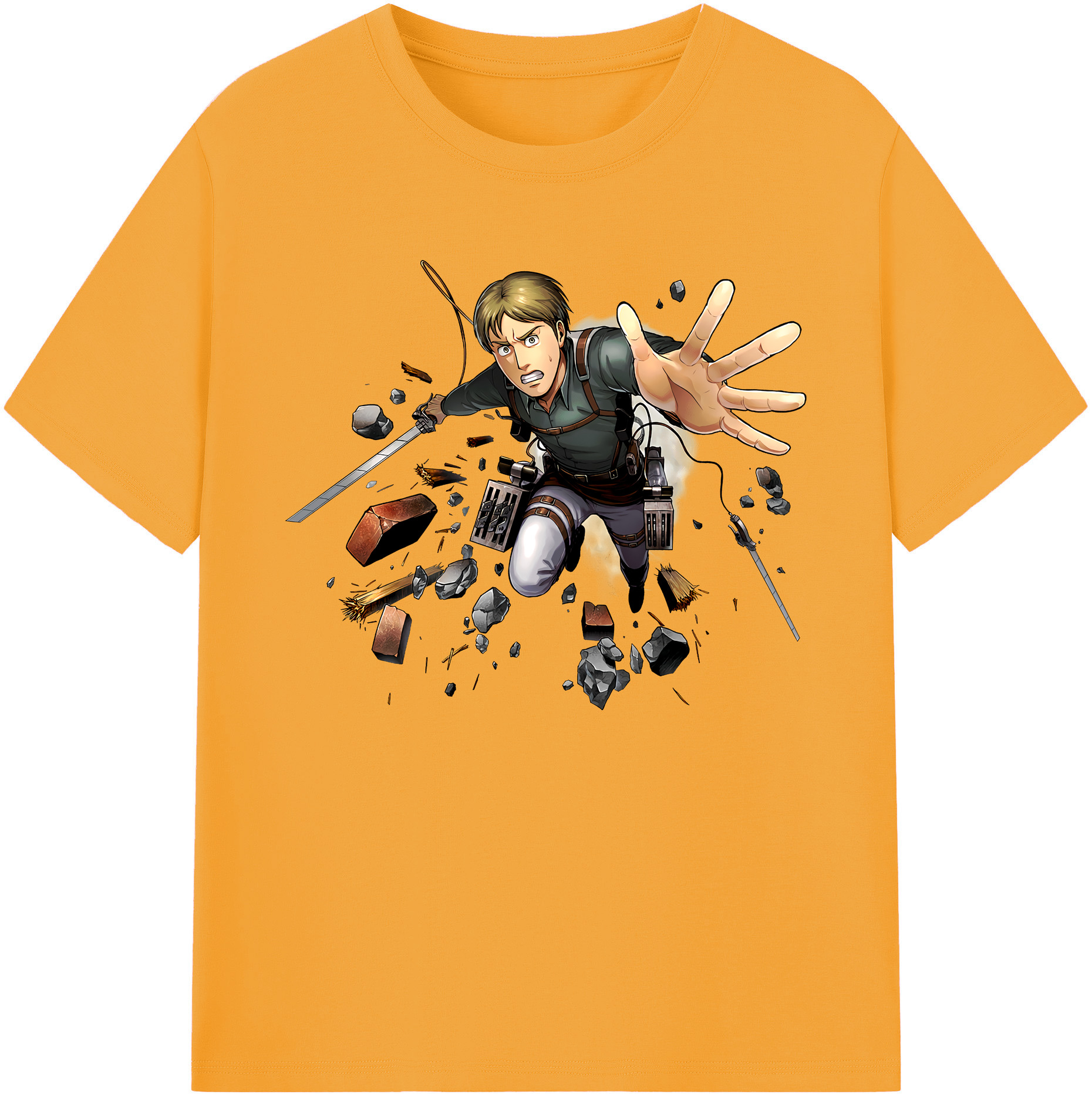 （画像用） 進撃の巨人 Attack on Titan 綿100％ メンズ半袖Tシャツ｜肌触りやわらか＆通気性