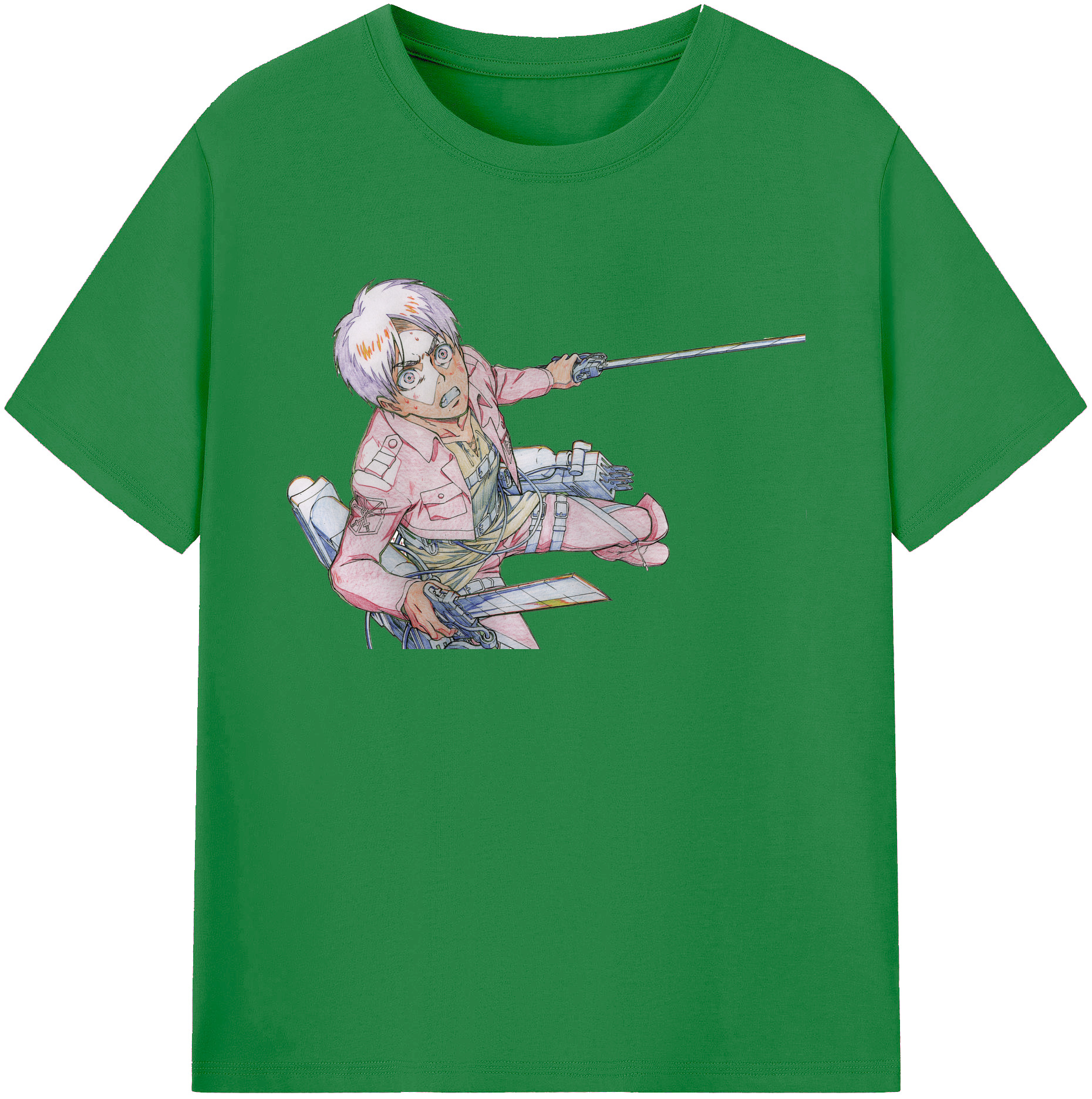 （画像用） 進撃の巨人 エレン･イェーガー Attack on Titan Eren Jäger 綿100％ メンズ半袖Tシャツ｜肌触りやわらか＆通気性
