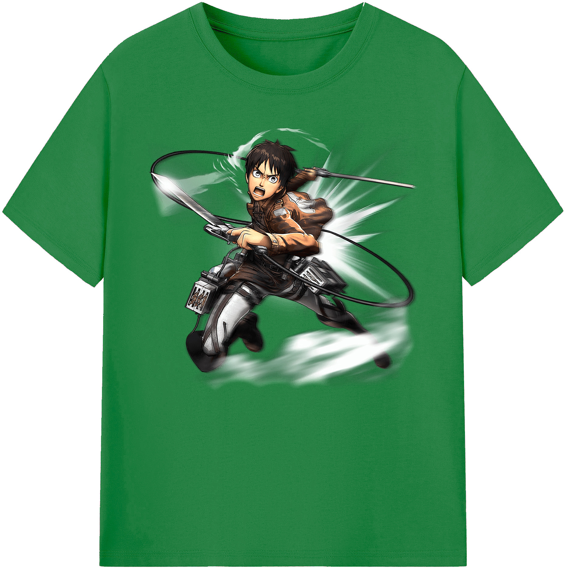 （画像用） 進撃の巨人 エレン･イェーガー Attack on Titan Eren Jäger 綿100％ メンズ半袖Tシャツ｜肌触りやわらか＆通気性