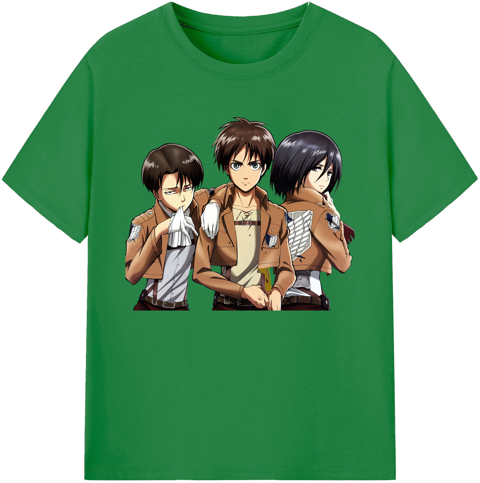 （画像用） 進撃の巨人 エレン･イェーガー Attack on Titan Eren Jäger 綿100％ メンズ半袖Tシャツ｜肌触りやわらか＆通気性