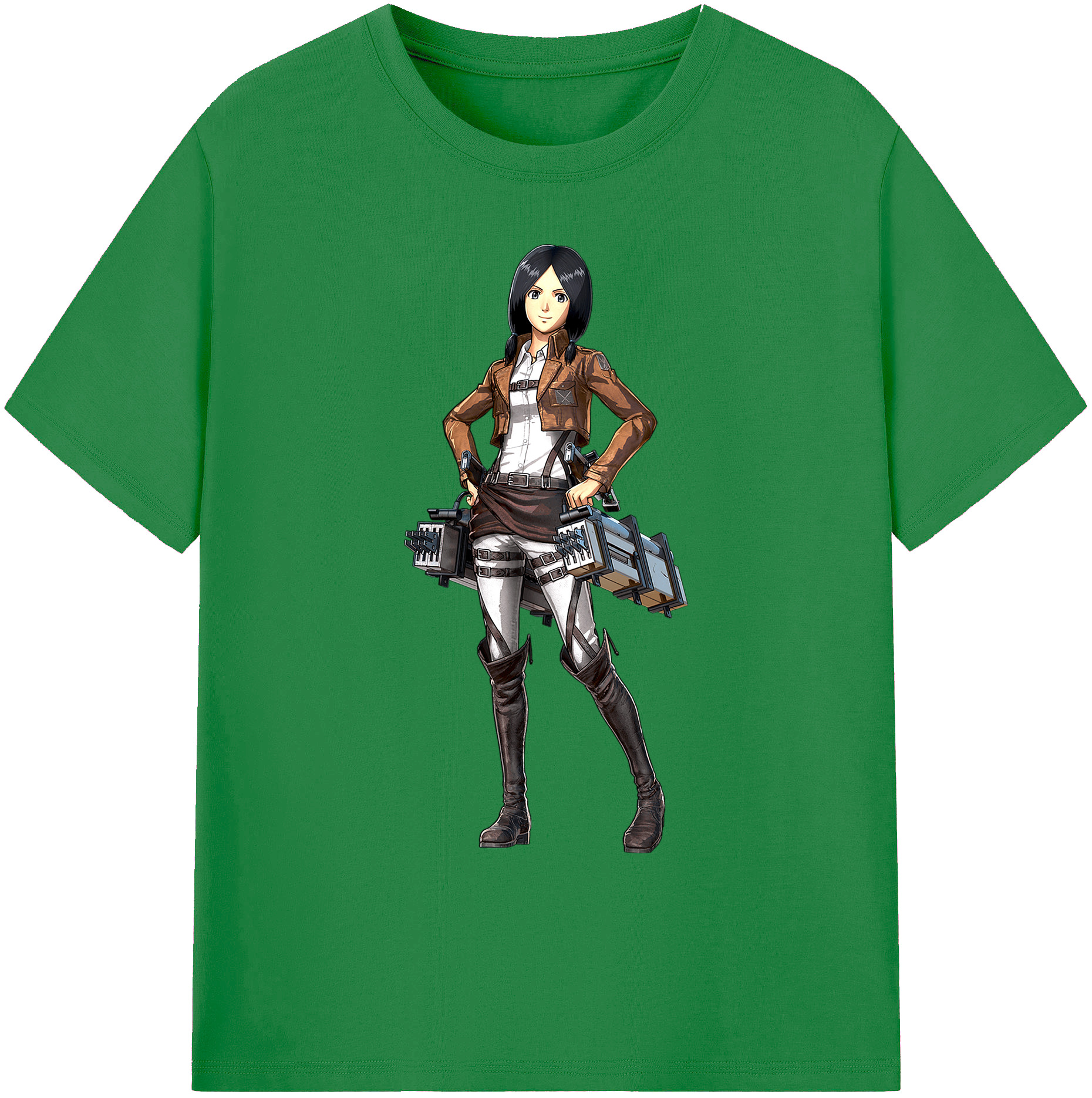 （画像用） 進撃の巨人 ミカサ·アッカーマン Attack on Titan Mikasa Ackerman 綿100％ メンズ半袖Tシャツ｜肌触りやわらか＆通気性