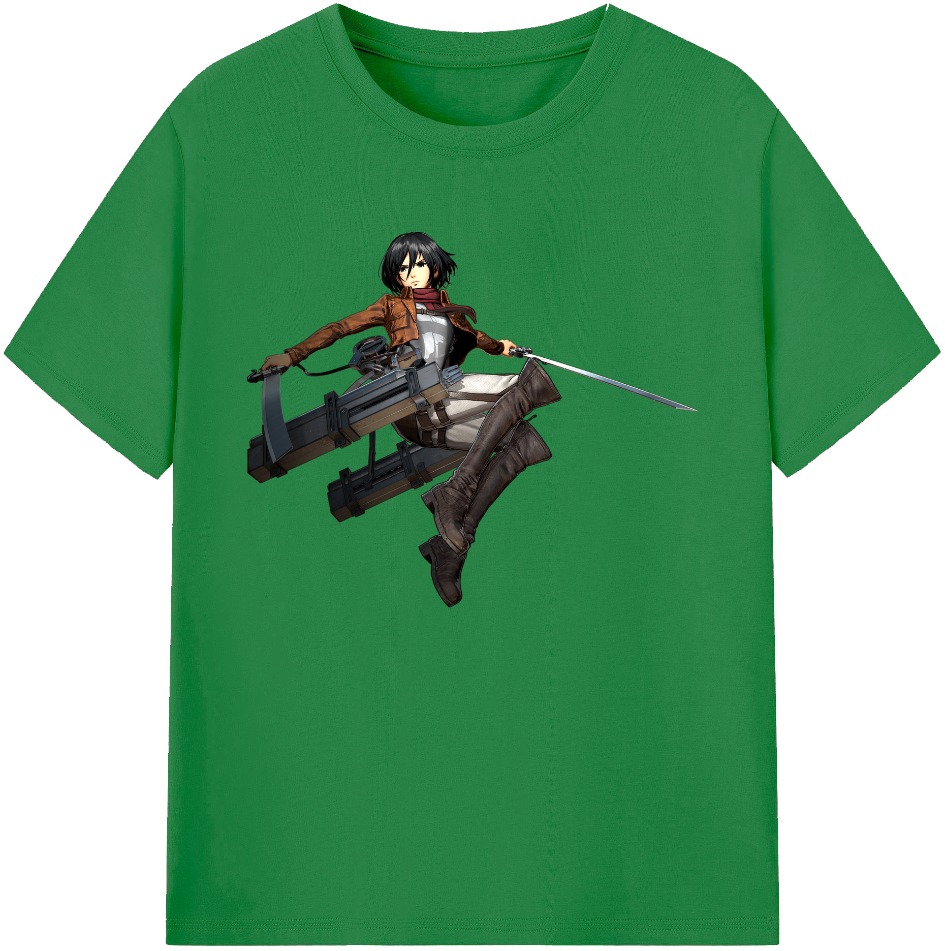 （画像用） 進撃の巨人 ミカサ·アッカーマン Attack on Titan Mikasa Ackerman 綿100％ メンズ半袖Tシャツ｜肌触りやわらか＆通気性