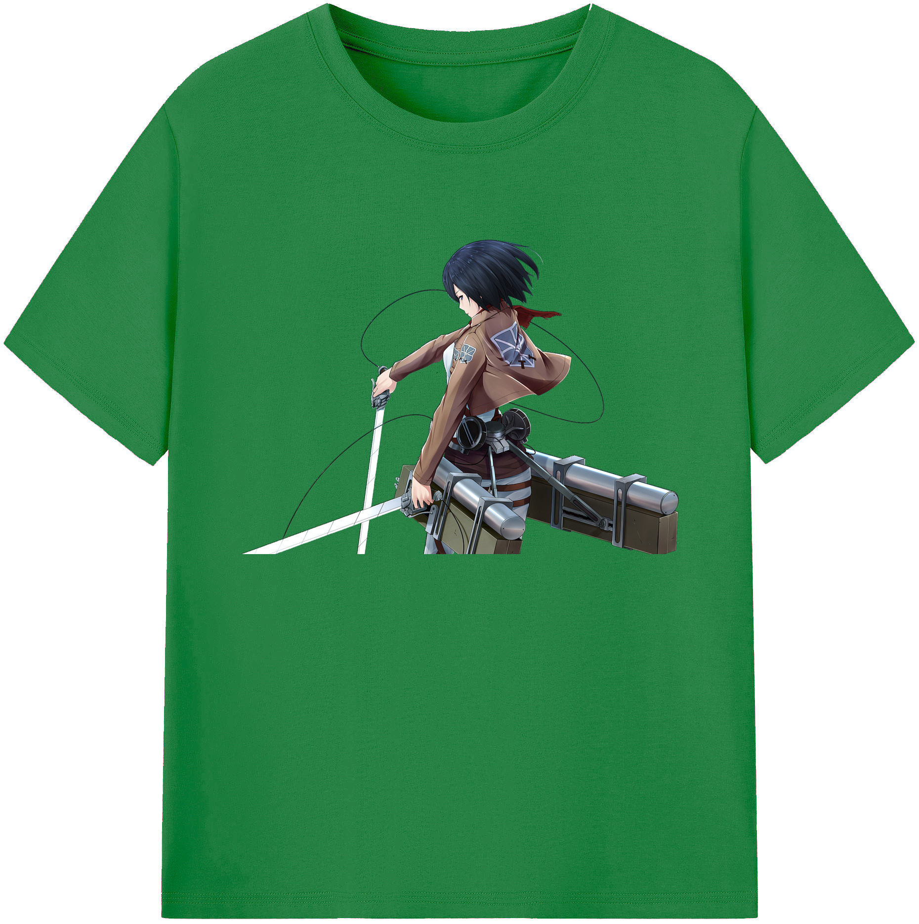 （画像用） 進撃の巨人 ミカサ·アッカーマン Attack on Titan Mikasa Ackerman 綿100％ メンズ半袖Tシャツ｜肌触りやわらか＆通気性