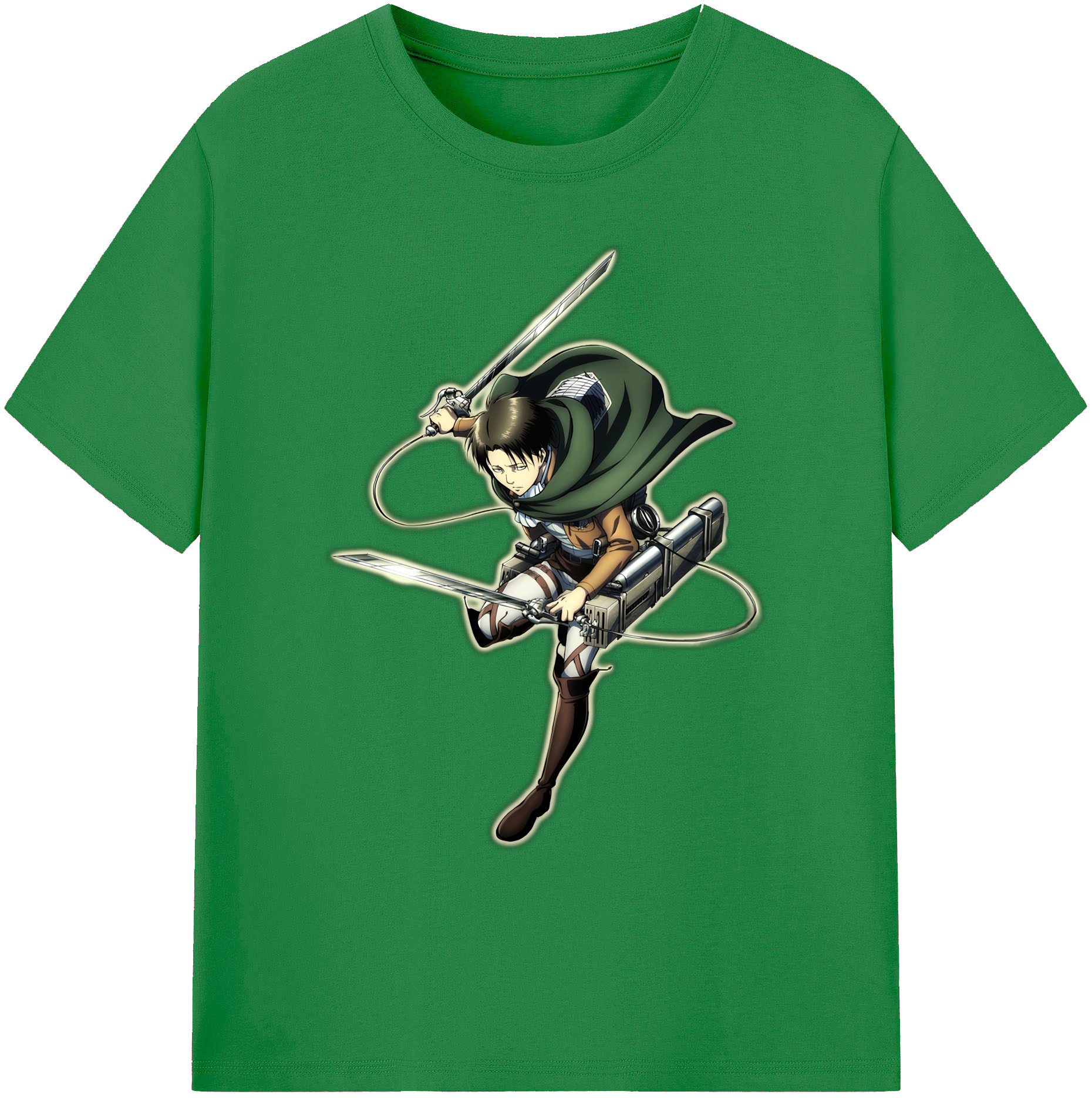 （画像用） 進撃の巨人 リヴァイ·アッカーマン Attack on Titan Levi Ackerman 綿100％ メンズ半袖Tシャツ｜肌触りやわらか＆通気性