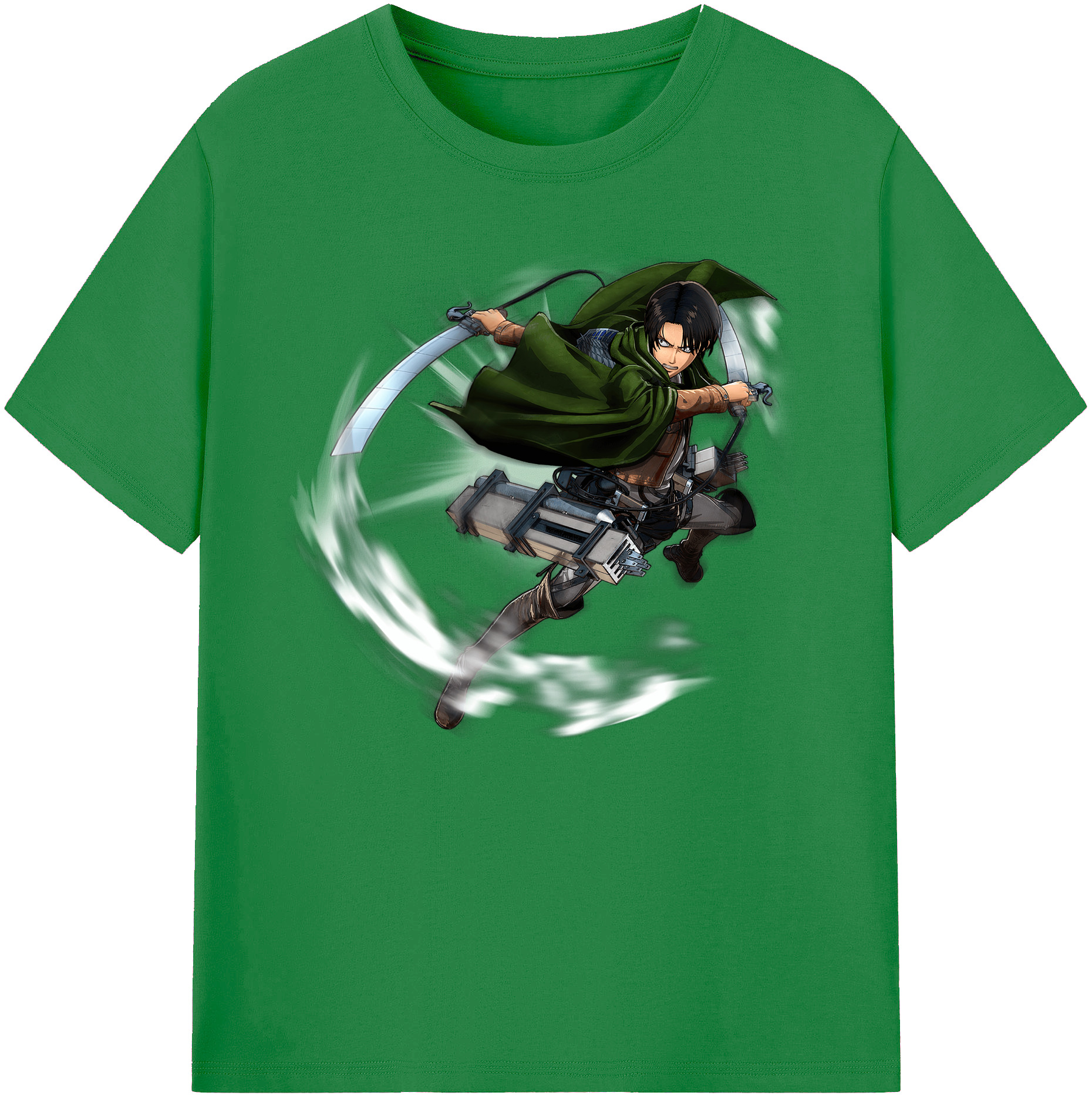 （画像用） 進撃の巨人 リヴァイ·アッカーマン Attack on Titan Levi Ackerman 綿100％ メンズ半袖Tシャツ｜肌触りやわらか＆通気性