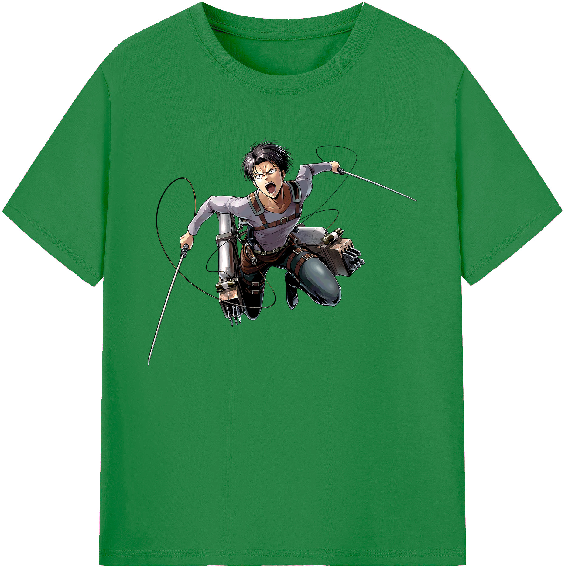 （画像用） 進撃の巨人 リヴァイ·アッカーマン Attack on Titan Levi Ackerman 綿100％ メンズ半袖Tシャツ｜肌触りやわらか＆通気性