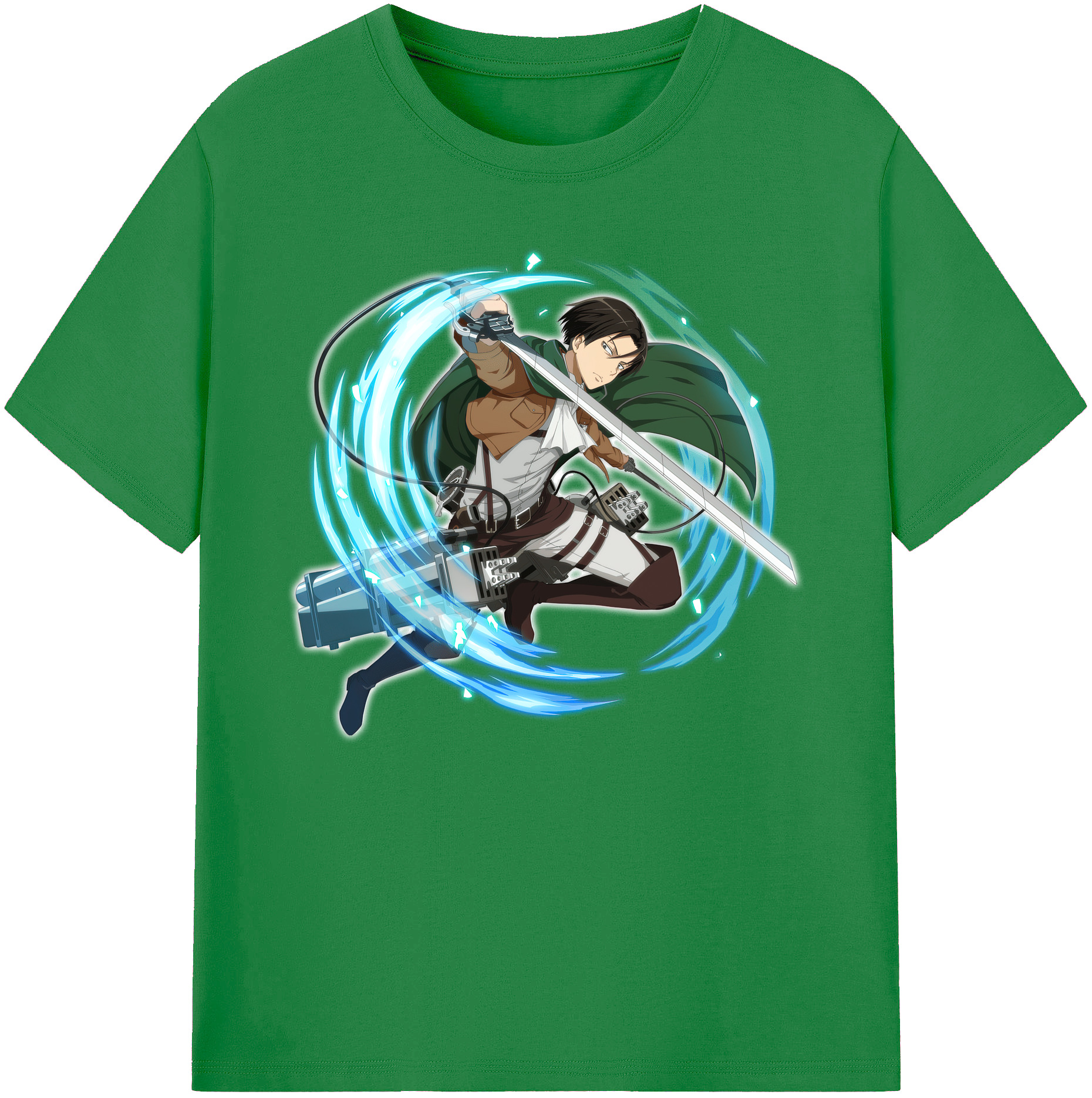 （画像用） 進撃の巨人 リヴァイ·アッカーマン Attack on Titan Levi Ackerman 綿100％ メンズ半袖Tシャツ｜肌触りやわらか＆通気性