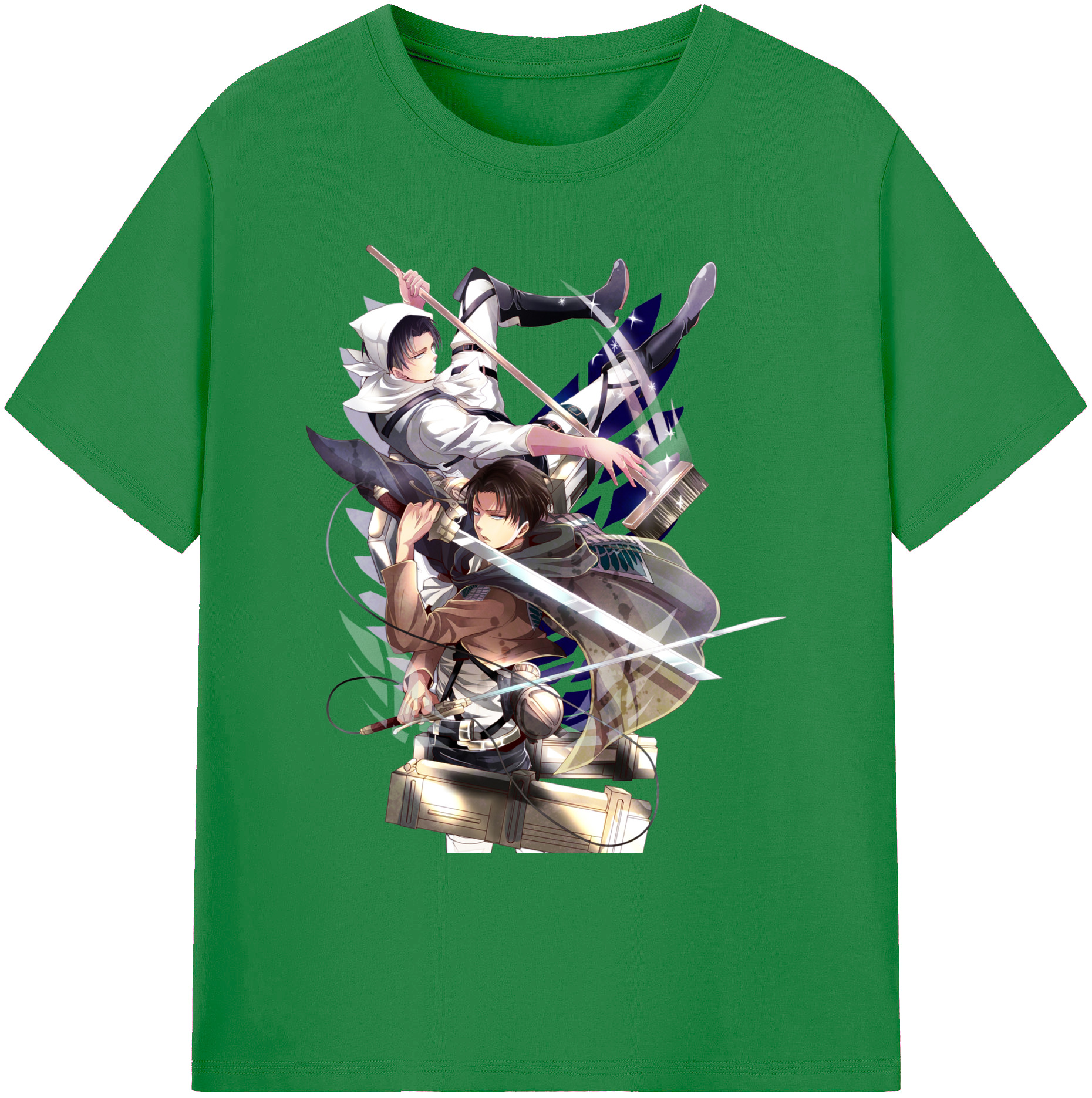 （画像用） 進撃の巨人 リヴァイ·アッカーマン Attack on Titan Levi Ackerman 綿100％ メンズ半袖Tシャツ｜肌触りやわらか＆通気性
