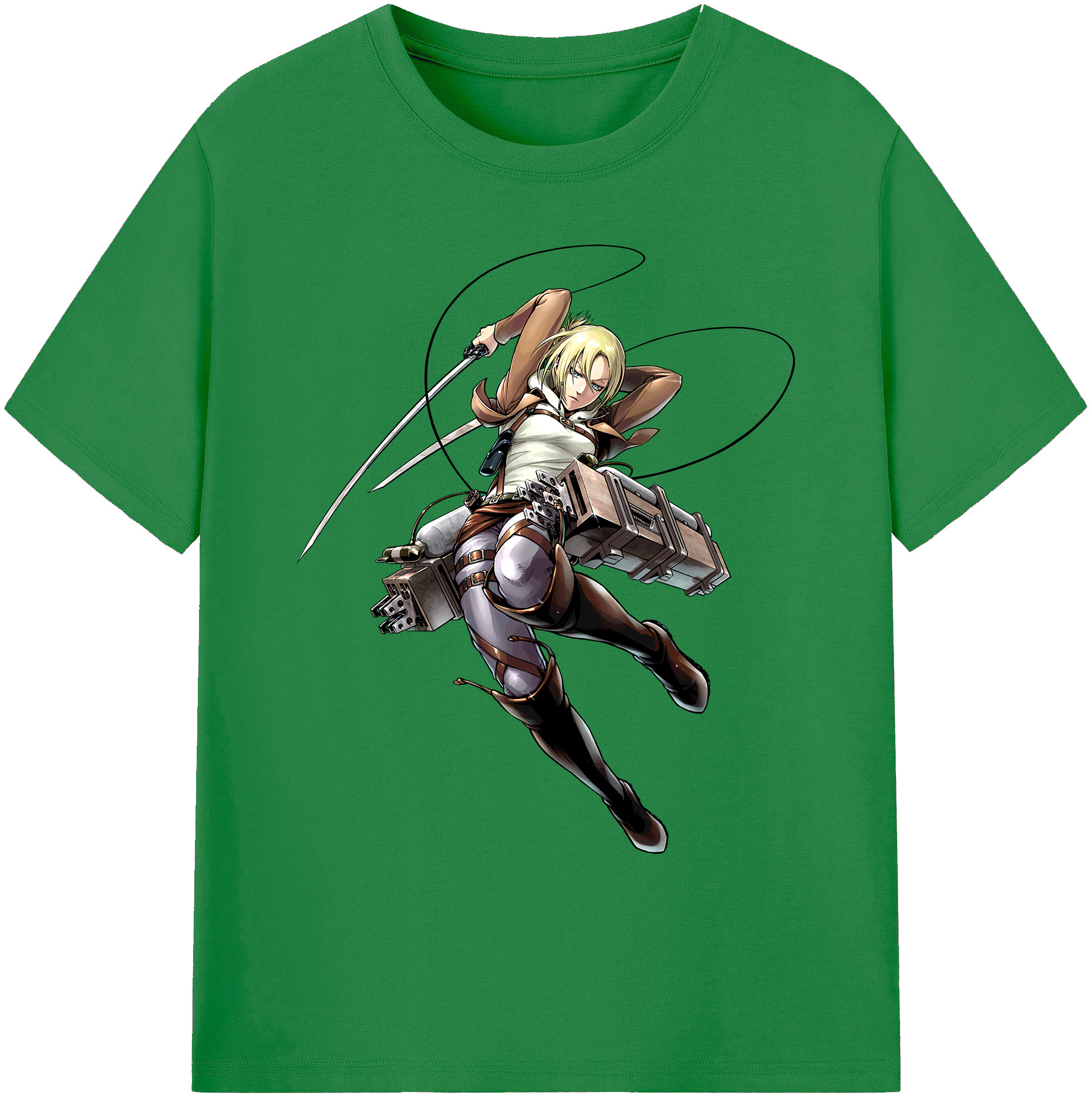 （画像用） 進撃の巨人 アニ・レオンハート Attack on Titan Annie Leonhart 綿100％ メンズ半袖Tシャツ｜肌触りやわらか＆通気性
