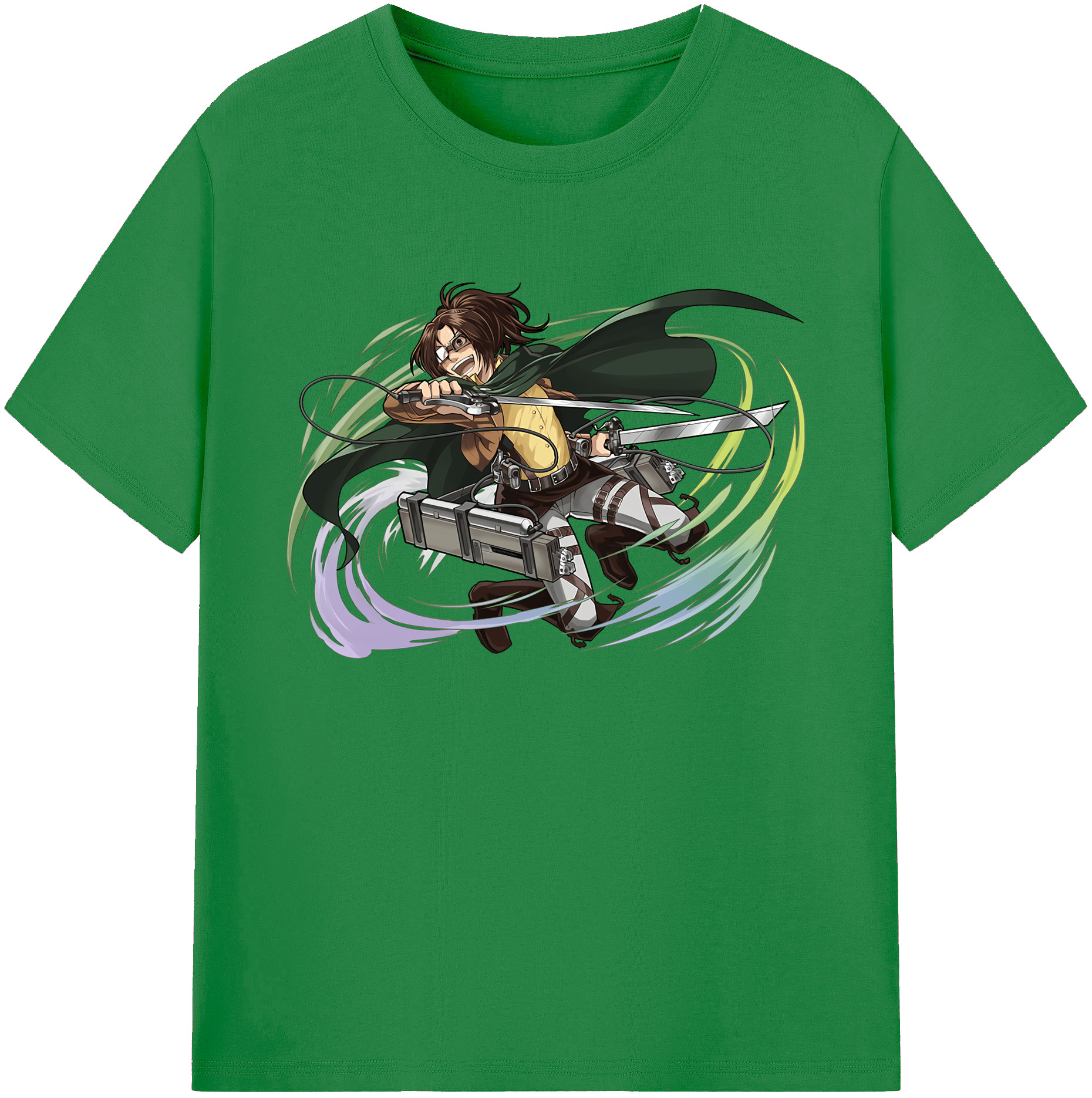 （画像用） 進撃の巨人 ハンジ·ゾエ Attack on Titan Hanji Zoe 綿100％ メンズ半袖Tシャツ｜肌触りやわらか＆通気性