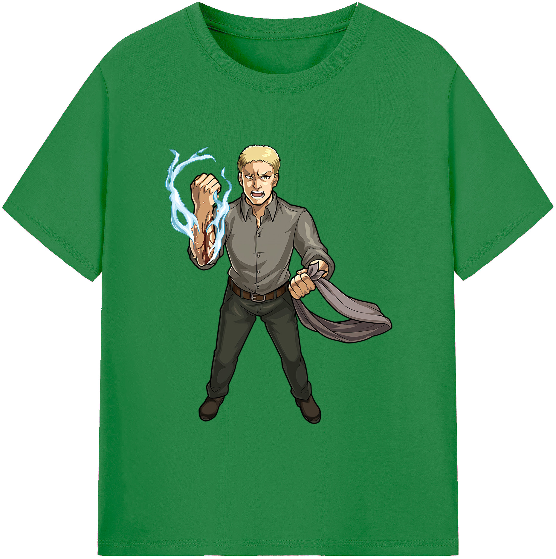 （画像用） 進撃の巨人 ライナー・ブラウン Attack on Titan Reiner Braun 綿100％ メンズ半袖Tシャツ｜肌触りやわらか＆通気性