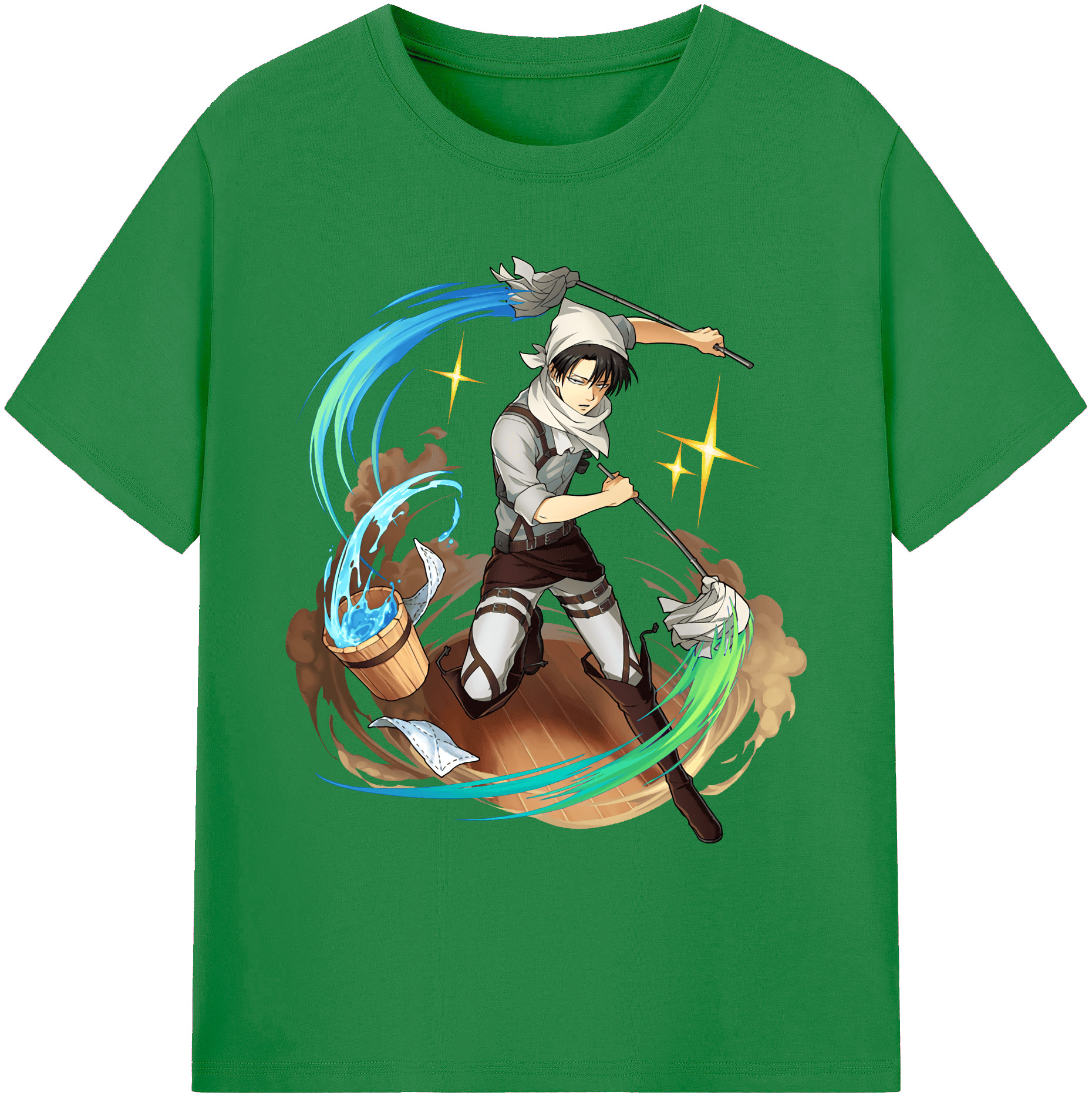 （画像用） 進撃の巨人 リヴァイ·アッカーマン Attack on Titan Levi Ackerman 綿100％ メンズ半袖Tシャツ｜肌触りやわらか＆通気性