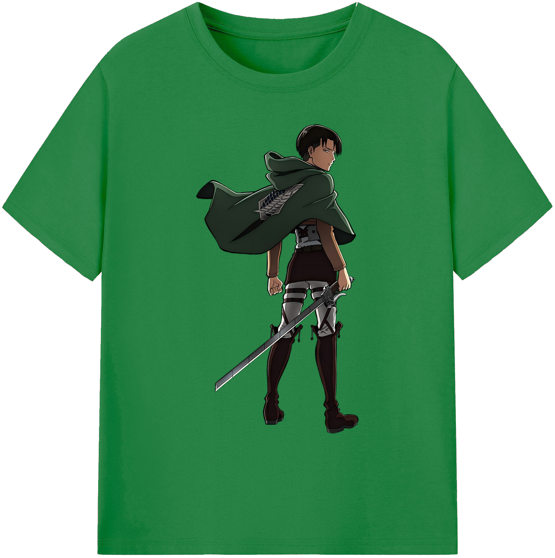 （画像用） 進撃の巨人 リヴァイ·アッカーマン Attack on Titan Levi Ackerman 綿100％ メンズ半袖Tシャツ｜肌触りやわらか＆通気性