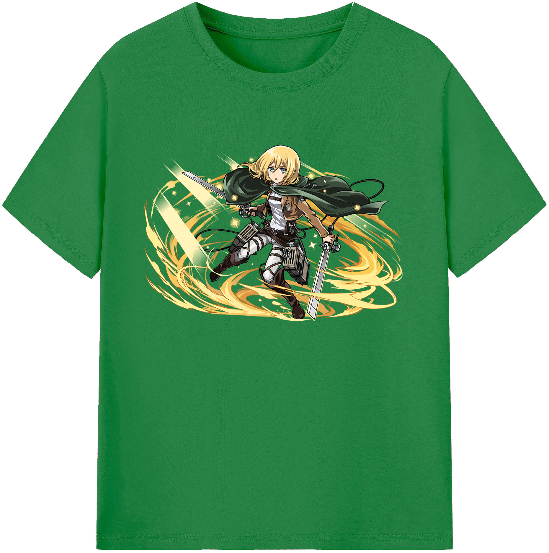 （画像用） 進撃の巨人 クリスタ·レンズ Attack on Titan Christa Lenz 綿100％ メンズ半袖Tシャツ｜肌触りやわらか＆通気性