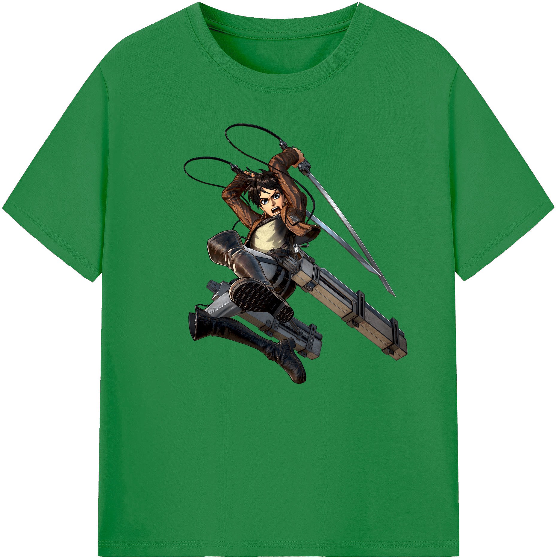 （画像用） 進撃の巨人 エレン･イェーガー Attack on Titan Eren Jäger 綿100％ メンズ半袖Tシャツ｜肌触りやわらか＆通気性