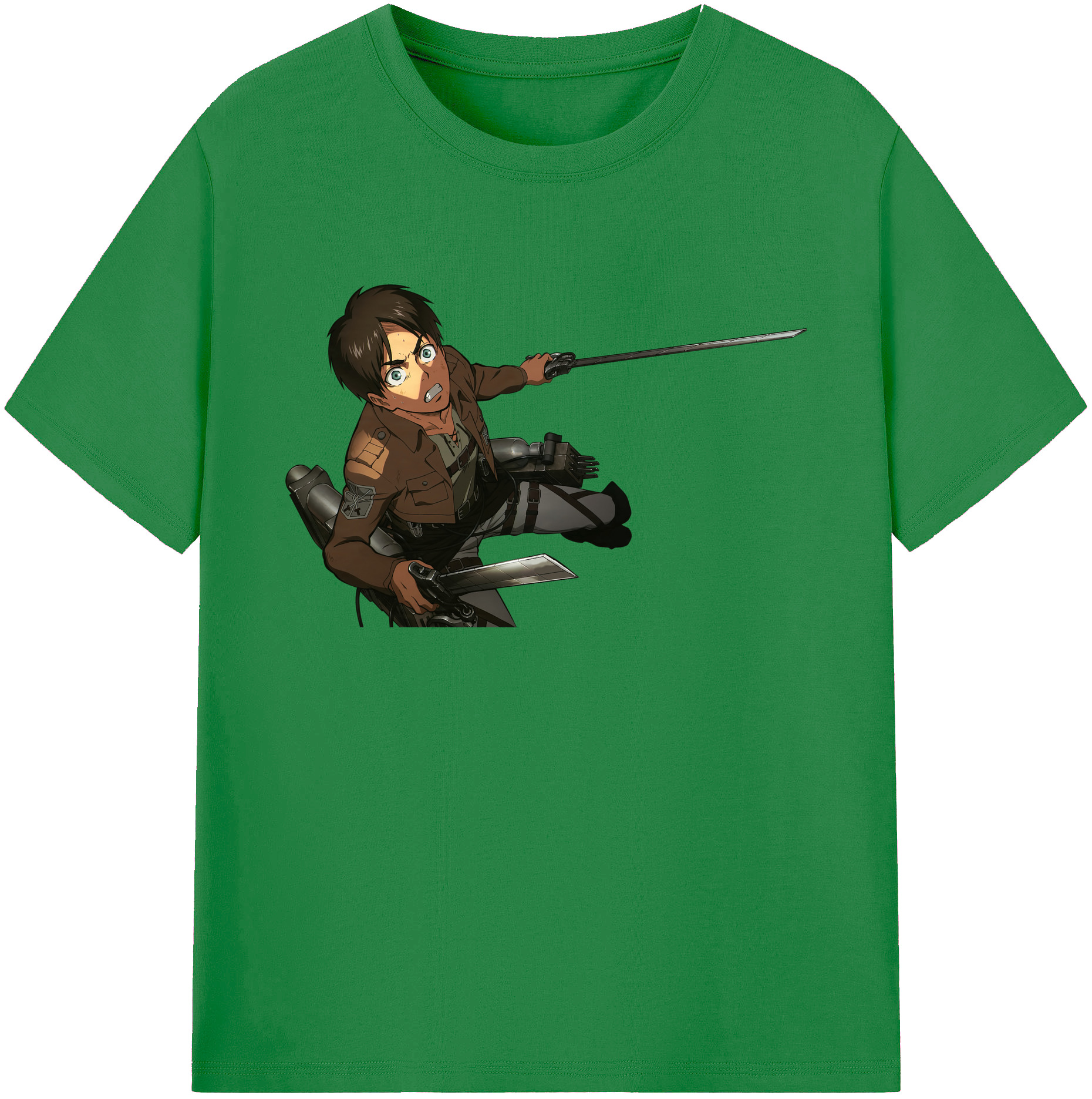（画像用） 進撃の巨人 エレン･イェーガー Attack on Titan Eren Jäger 綿100％ メンズ半袖Tシャツ｜肌触りやわらか＆通気性