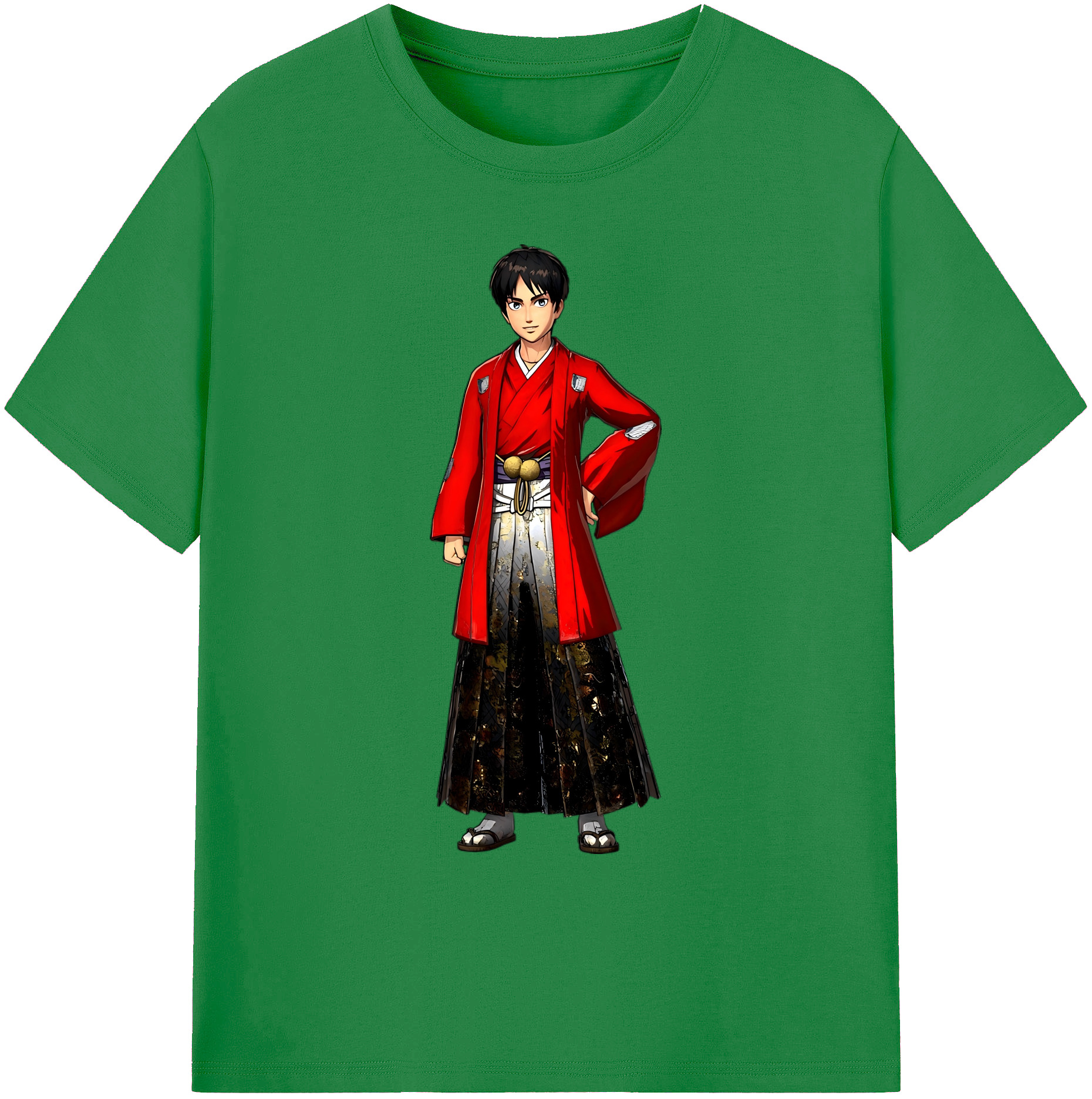 （画像用） 進撃の巨人 エレン･イェーガー Attack on Titan Eren Jäger 綿100％ メンズ半袖Tシャツ｜肌触りやわらか＆通気性