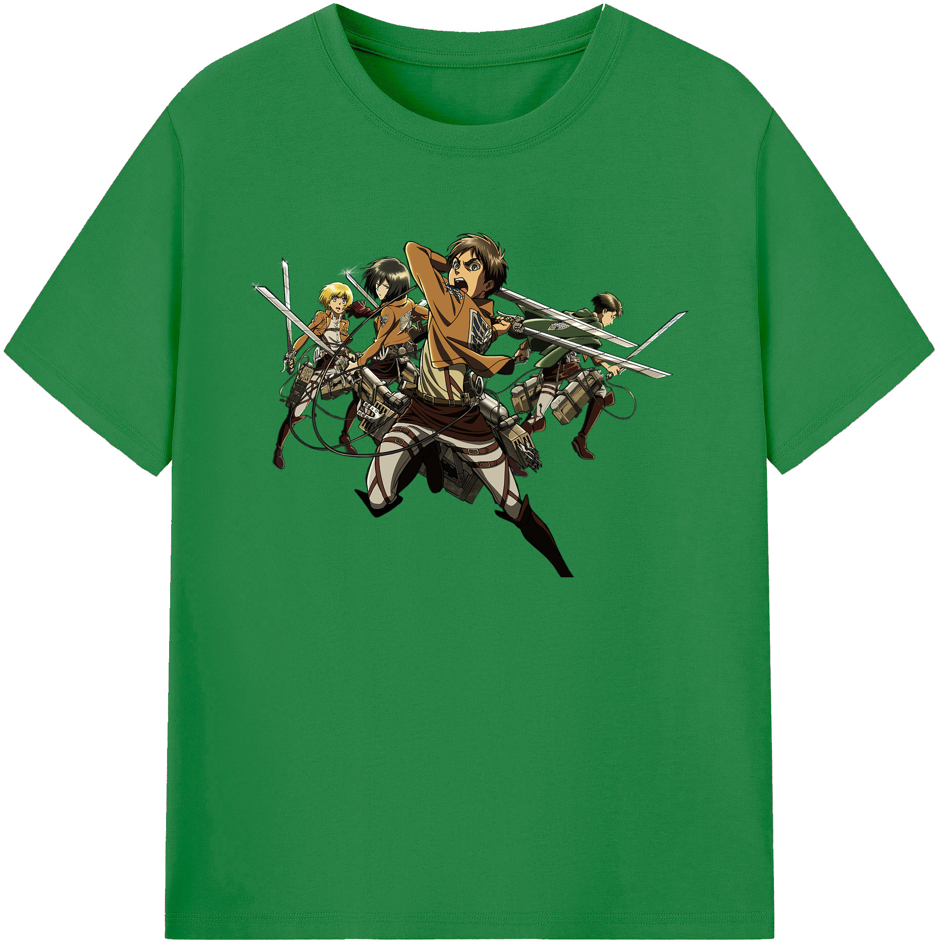 （画像用） 進撃の巨人 エレン･イェーガー Attack on Titan Eren Jäger 綿100％ メンズ半袖Tシャツ｜肌触りやわらか＆通気性