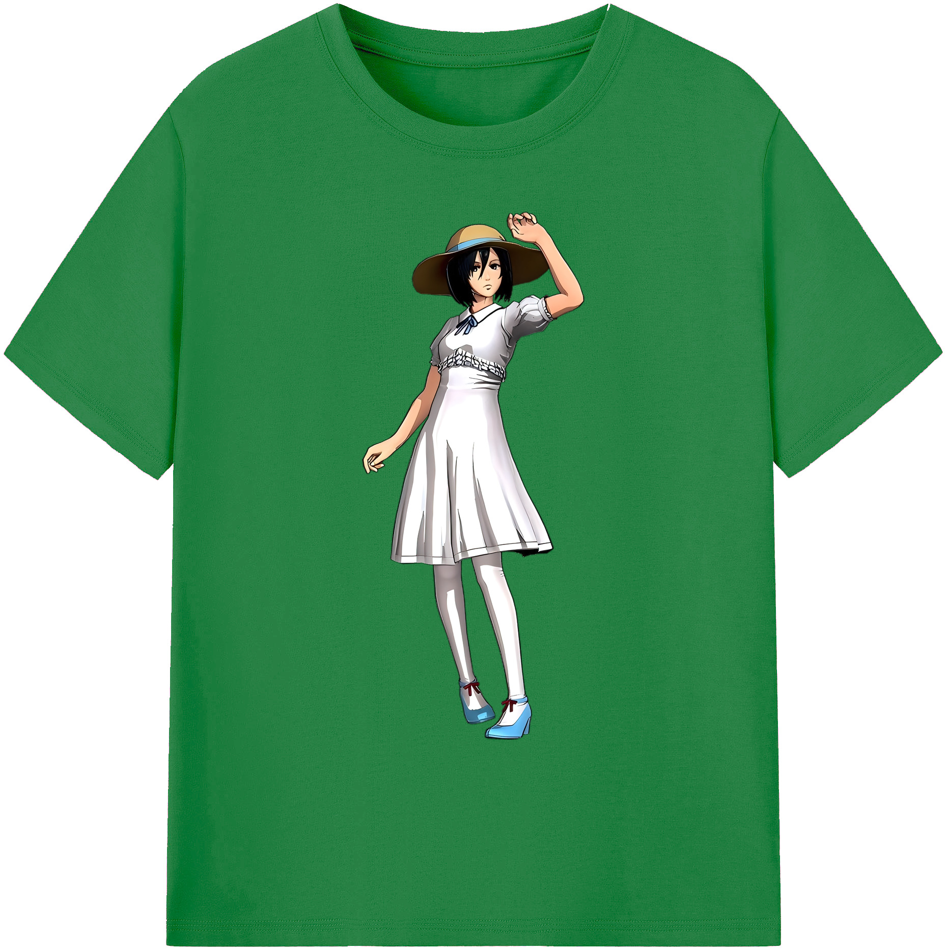 （画像用） 進撃の巨人 ミカサ·アッカーマン Attack on Titan Mikasa Ackerman 綿100％ メンズ半袖Tシャツ｜肌触りやわらか＆通気性