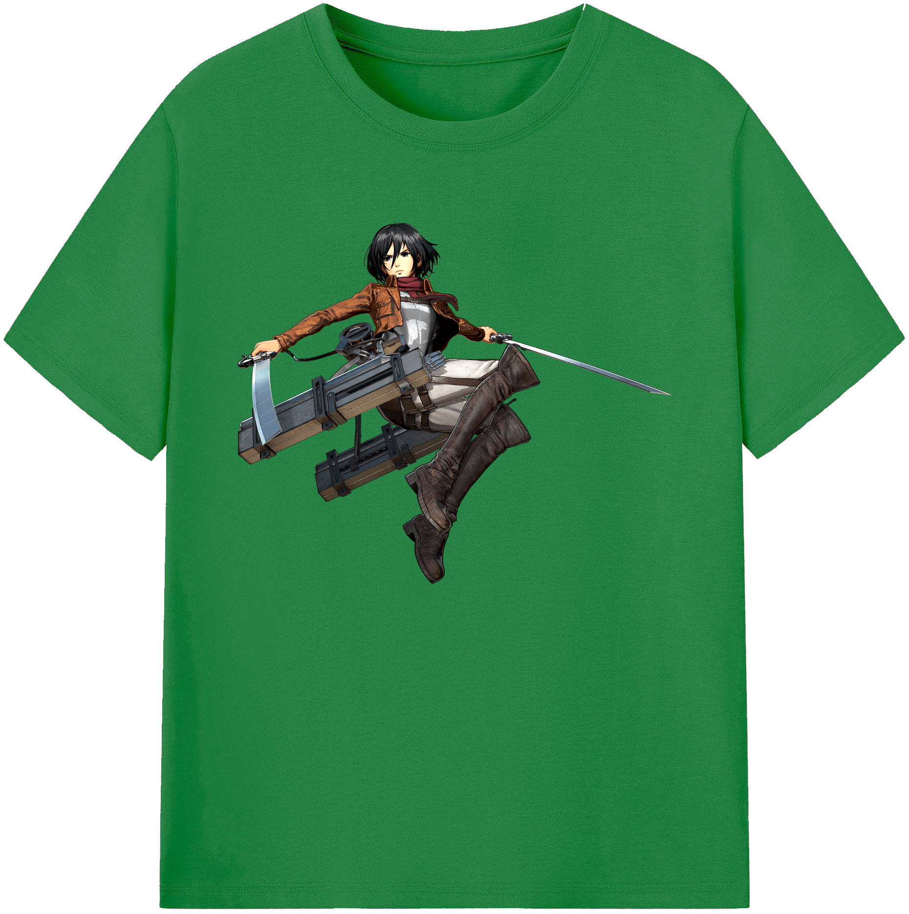 （画像用） 進撃の巨人 ミカサ·アッカーマン Attack on Titan Mikasa Ackerman 綿100％ メンズ半袖Tシャツ｜肌触りやわらか＆通気性