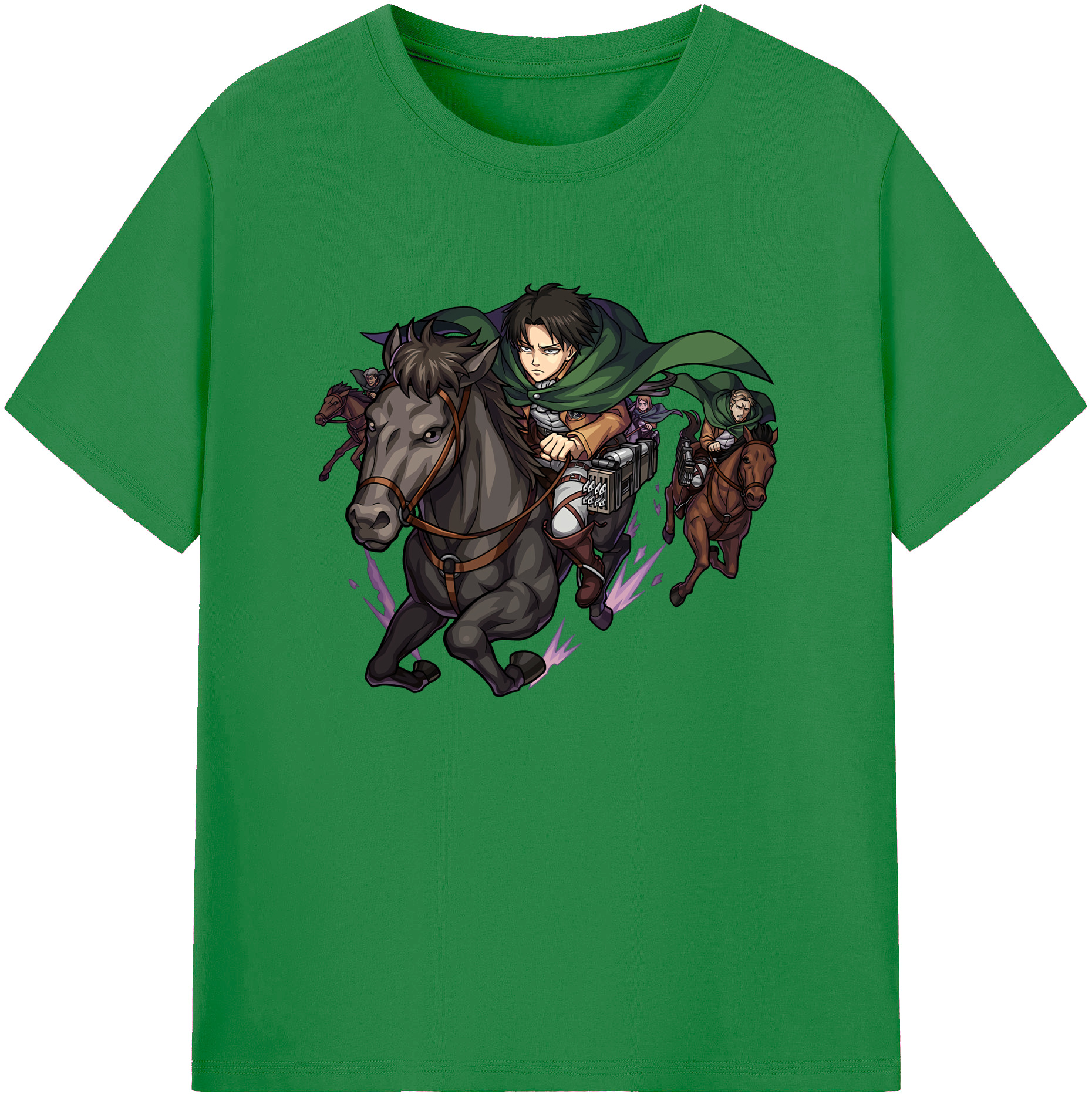 （画像用） 進撃の巨人 リヴァイ·アッカーマン Attack on Titan Levi Ackerman 綿100％ メンズ半袖Tシャツ｜肌触りやわらか＆通気性