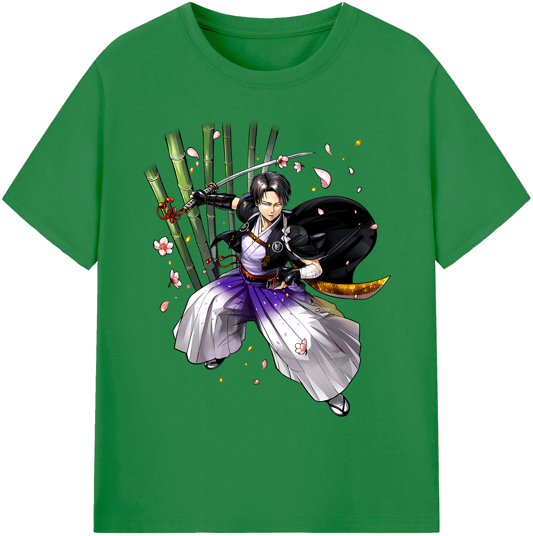 （画像用） 進撃の巨人 リヴァイ·アッカーマン Attack on Titan Levi Ackerman 綿100％ メンズ半袖Tシャツ｜肌触りやわらか＆通気性