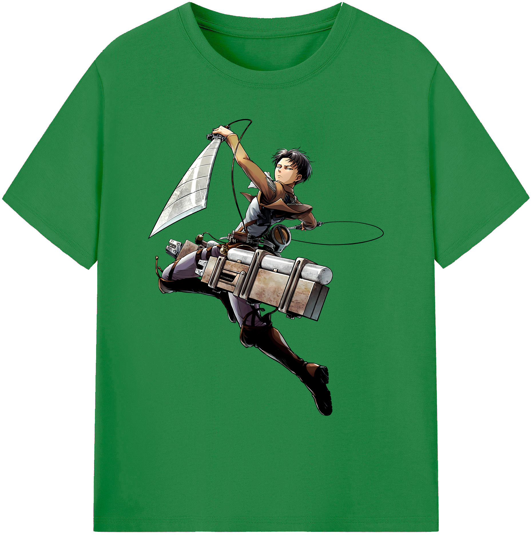 （画像用） 進撃の巨人 リヴァイ·アッカーマン Attack on Titan Levi Ackerman 綿100％ メンズ半袖Tシャツ｜肌触りやわらか＆通気性