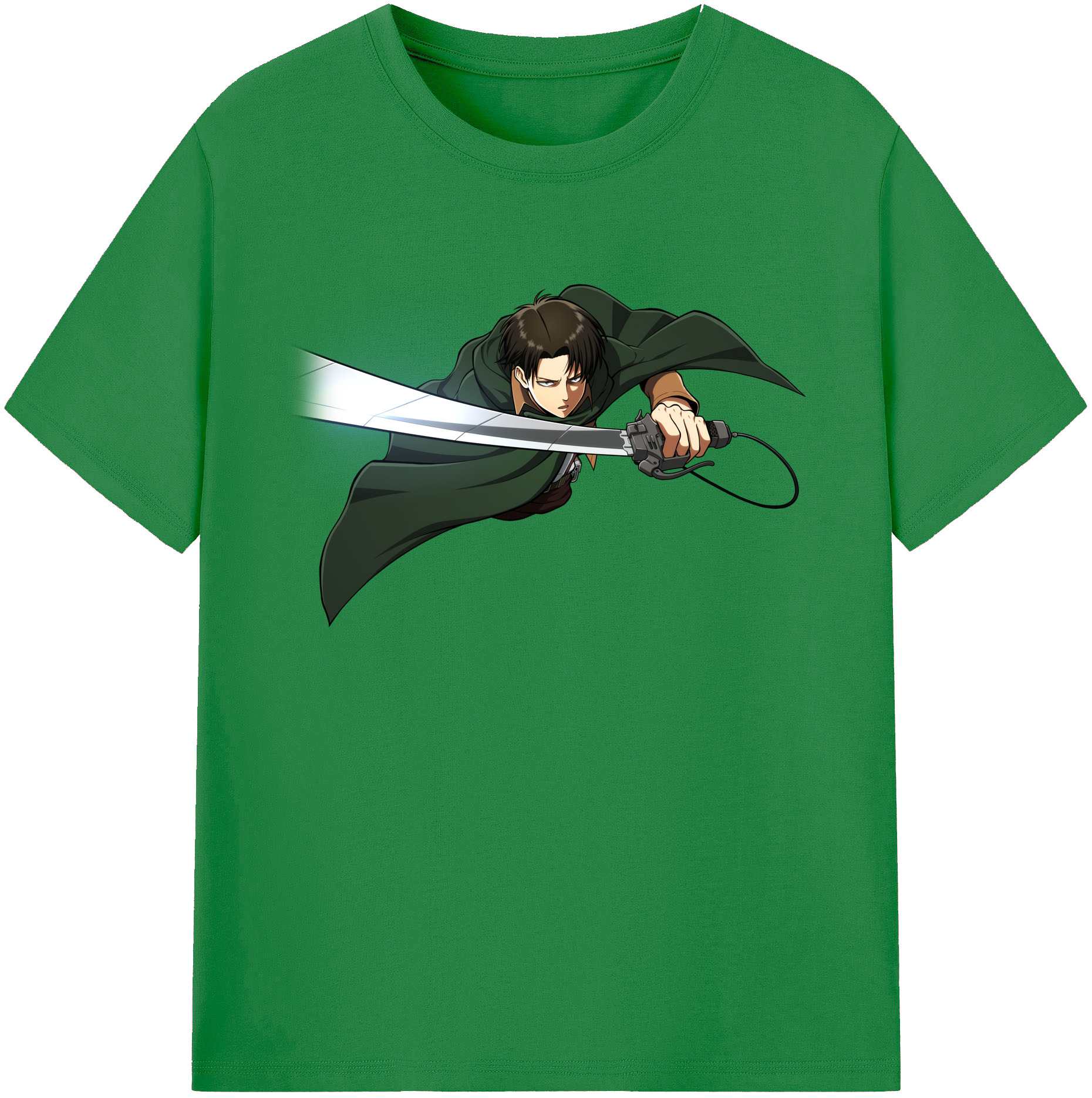 （画像用） 進撃の巨人 リヴァイ·アッカーマン Attack on Titan Levi Ackerman 綿100％ メンズ半袖Tシャツ｜肌触りやわらか＆通気性