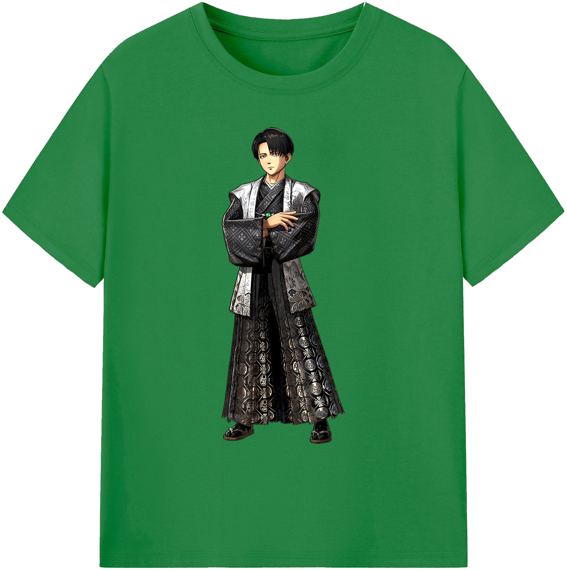 （画像用） 進撃の巨人 リヴァイ·アッカーマン Attack on Titan Levi Ackerman 綿100％ メンズ半袖Tシャツ｜肌触りやわらか＆通気性