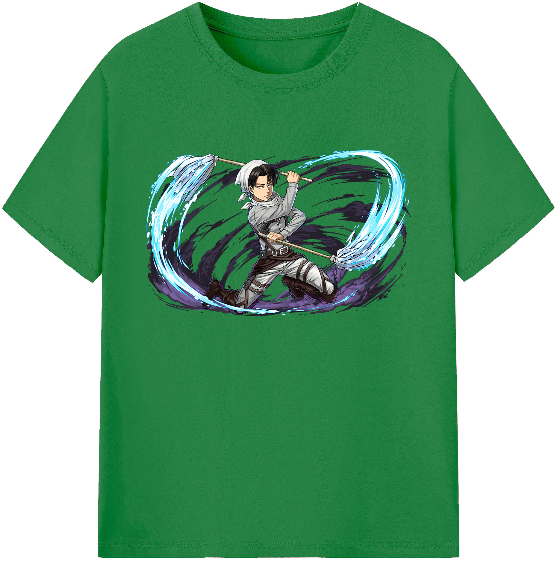 （画像用） 進撃の巨人 リヴァイ·アッカーマン Attack on Titan Levi Ackerman 綿100％ メンズ半袖Tシャツ｜肌触りやわらか＆通気性
