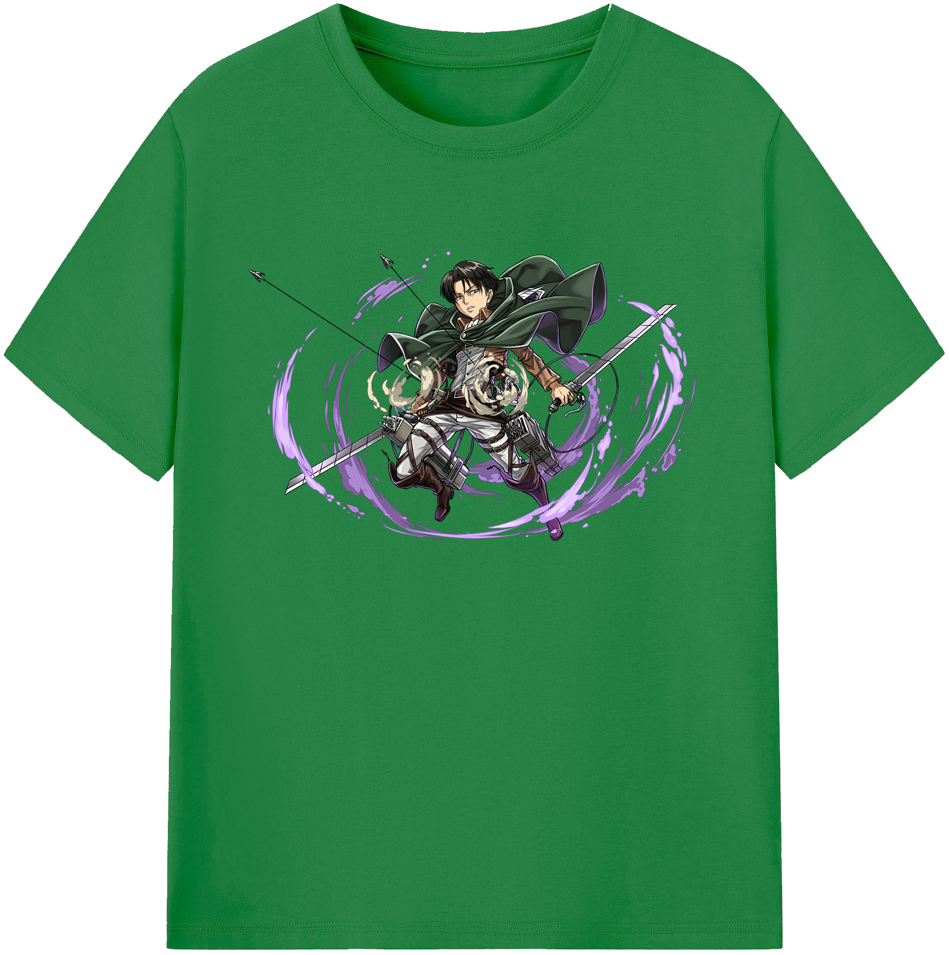 （画像用） 進撃の巨人 リヴァイ·アッカーマン Attack on Titan Levi Ackerman 綿100％ メンズ半袖Tシャツ｜肌触りやわらか＆通気性