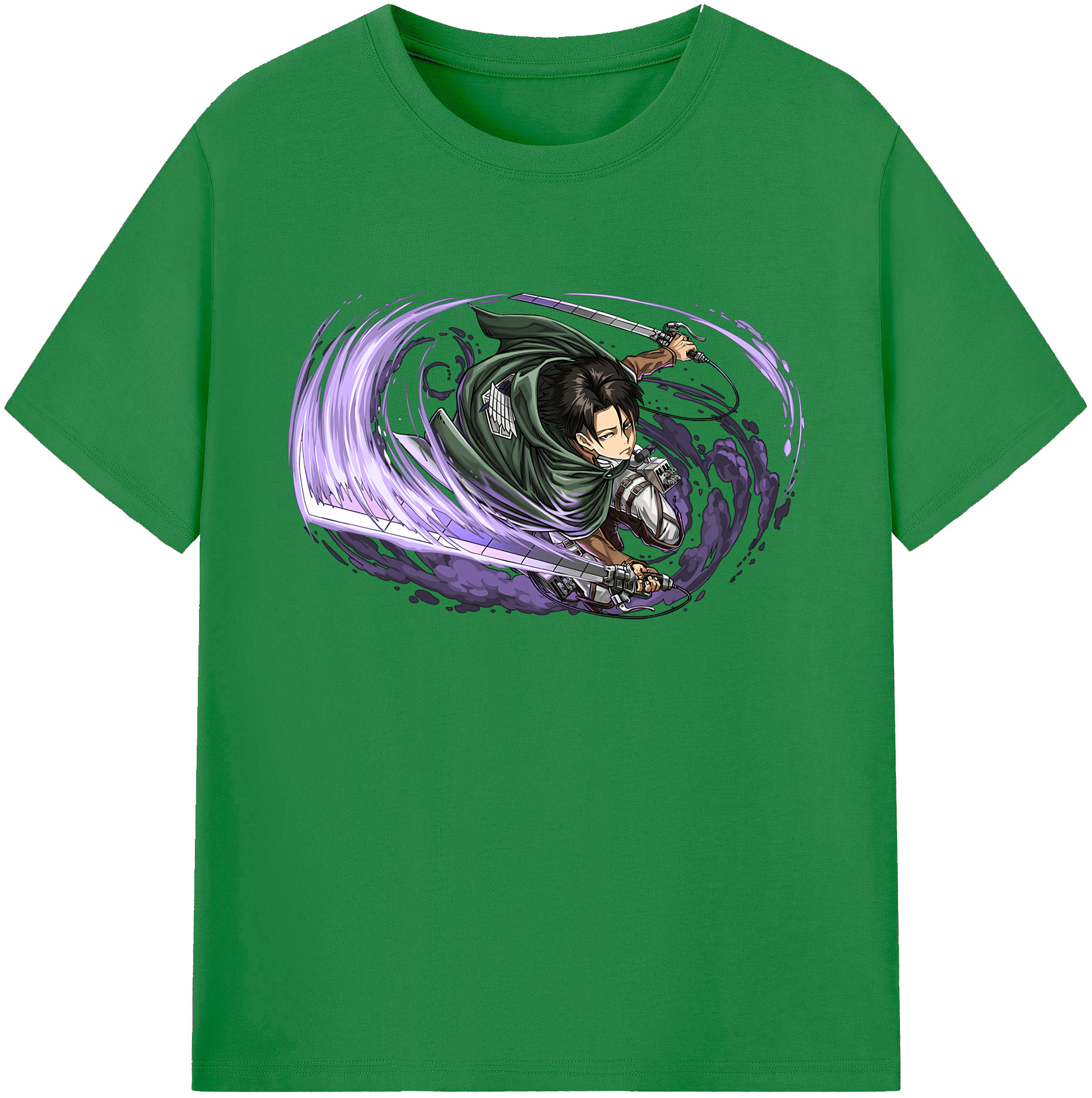 （画像用） 進撃の巨人 リヴァイ·アッカーマン Attack on Titan Levi Ackerman 綿100％ メンズ半袖Tシャツ｜肌触りやわらか＆通気性