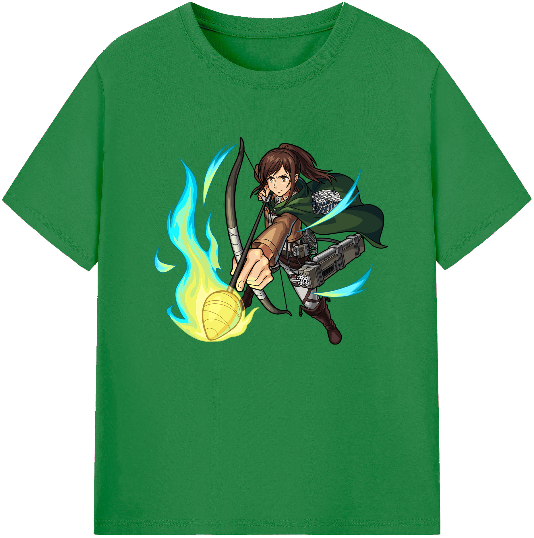 （画像用） 進撃の巨人 サシャ·ブラウス Attack on Titan Sasha Blaus 綿100％ メンズ半袖Tシャツ｜肌触りやわらか＆通気性