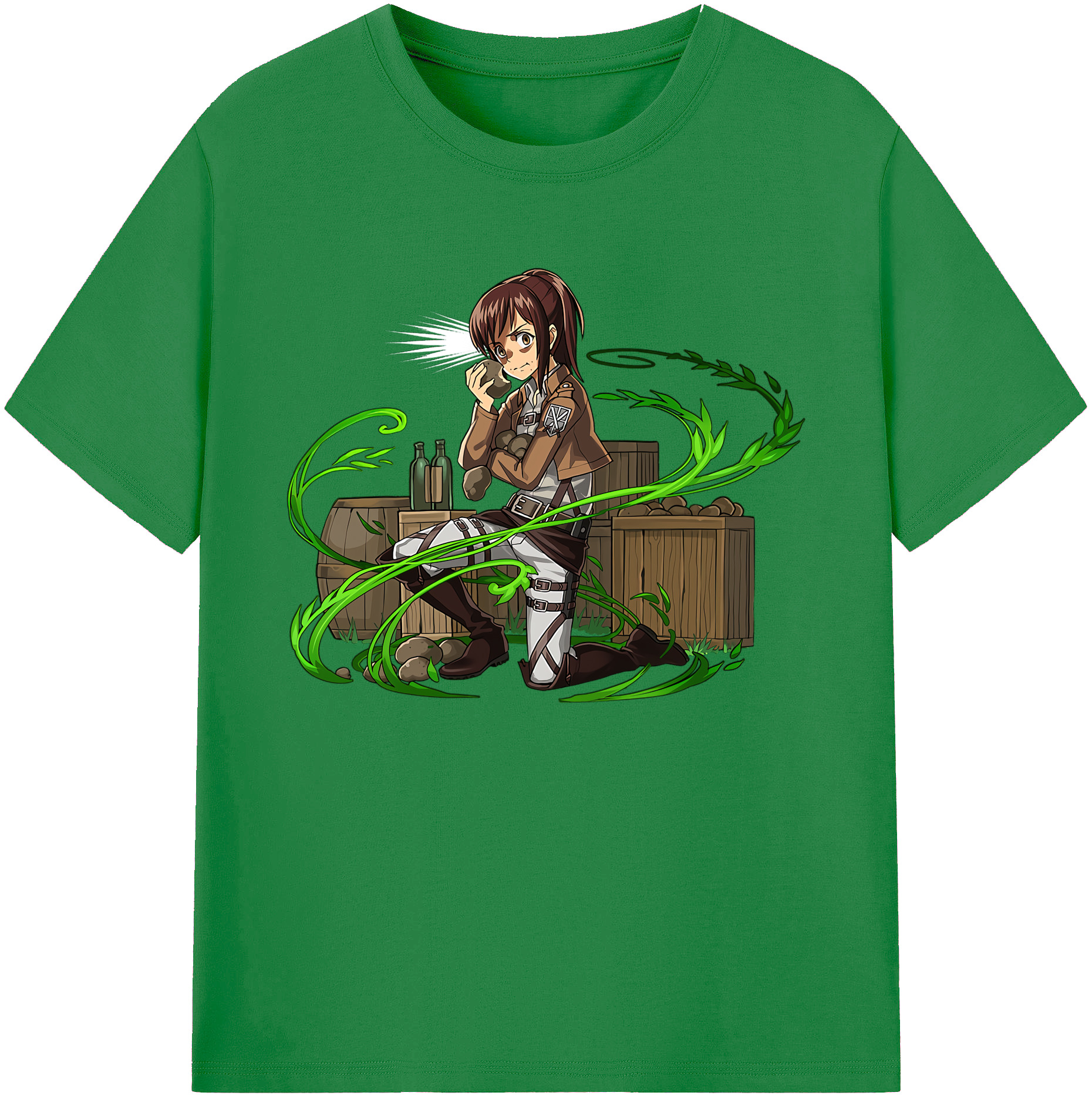 （画像用） 進撃の巨人 サシャ·ブラウス Attack on Titan Sasha Blaus 綿100％ メンズ半袖Tシャツ｜肌触りやわらか＆通気性