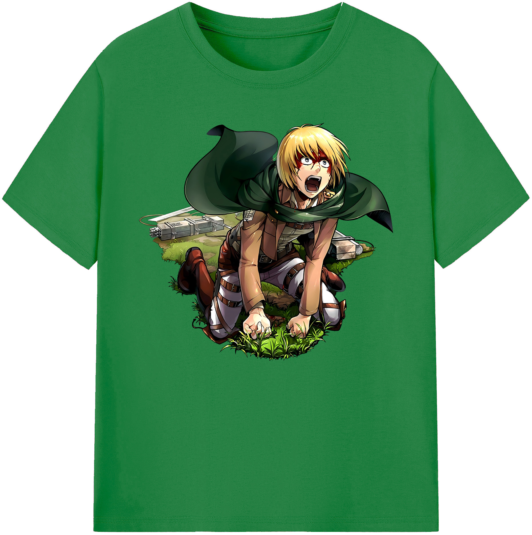 （画像用） 進撃の巨人 アルミン·アルレルト Attack on Titan Armin Arlert 綿100％ メンズ半袖Tシャツ｜肌触りやわらか＆通気性