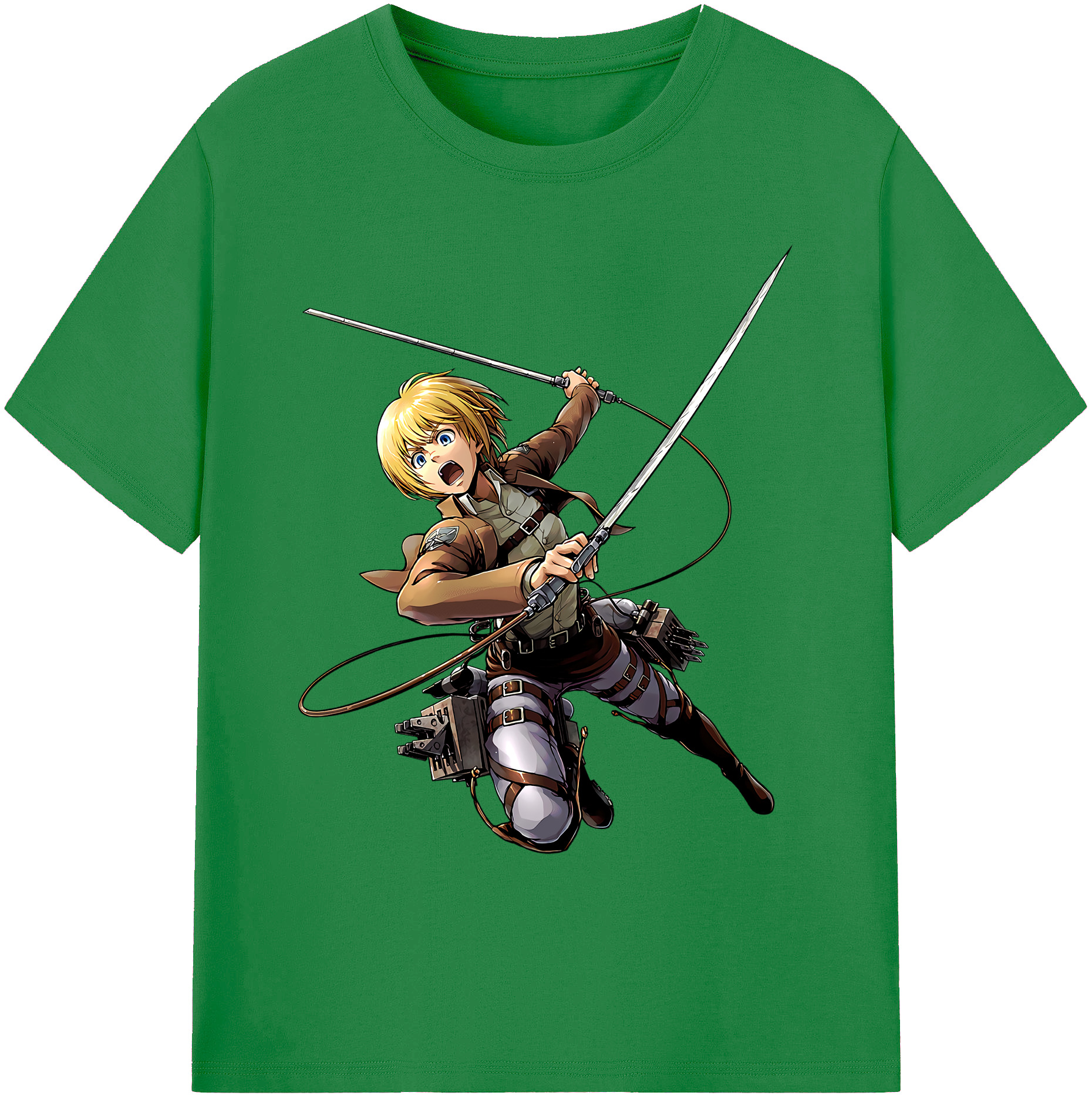 （画像用） 進撃の巨人 アルミン·アルレルト Attack on Titan Armin Arlert 綿100％ メンズ半袖Tシャツ｜肌触りやわらか＆通気性