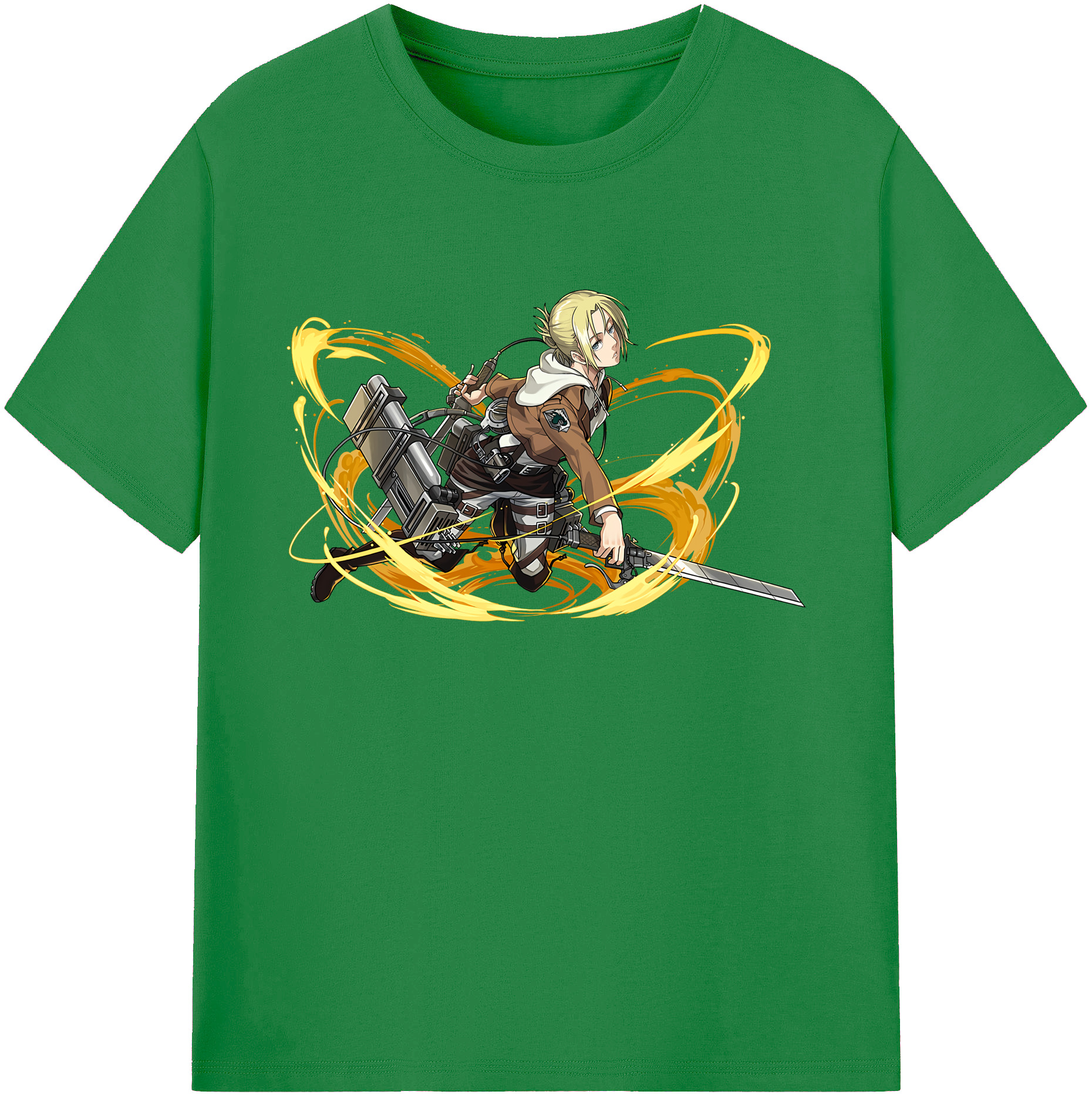 （画像用） 進撃の巨人 アニ・レオンハート Attack on Titan Annie Leonhart 綿100％ メンズ半袖Tシャツ｜肌触りやわらか＆通気性