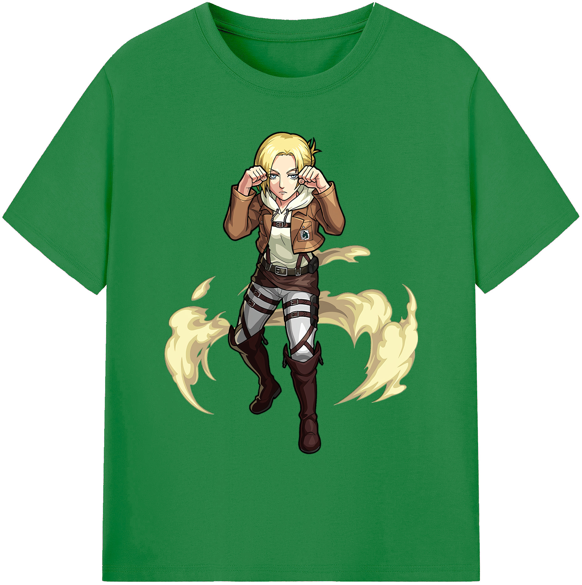 （画像用） 進撃の巨人 アニ・レオンハート Attack on Titan Annie Leonhart 綿100％ メンズ半袖Tシャツ｜肌触りやわらか＆通気性
