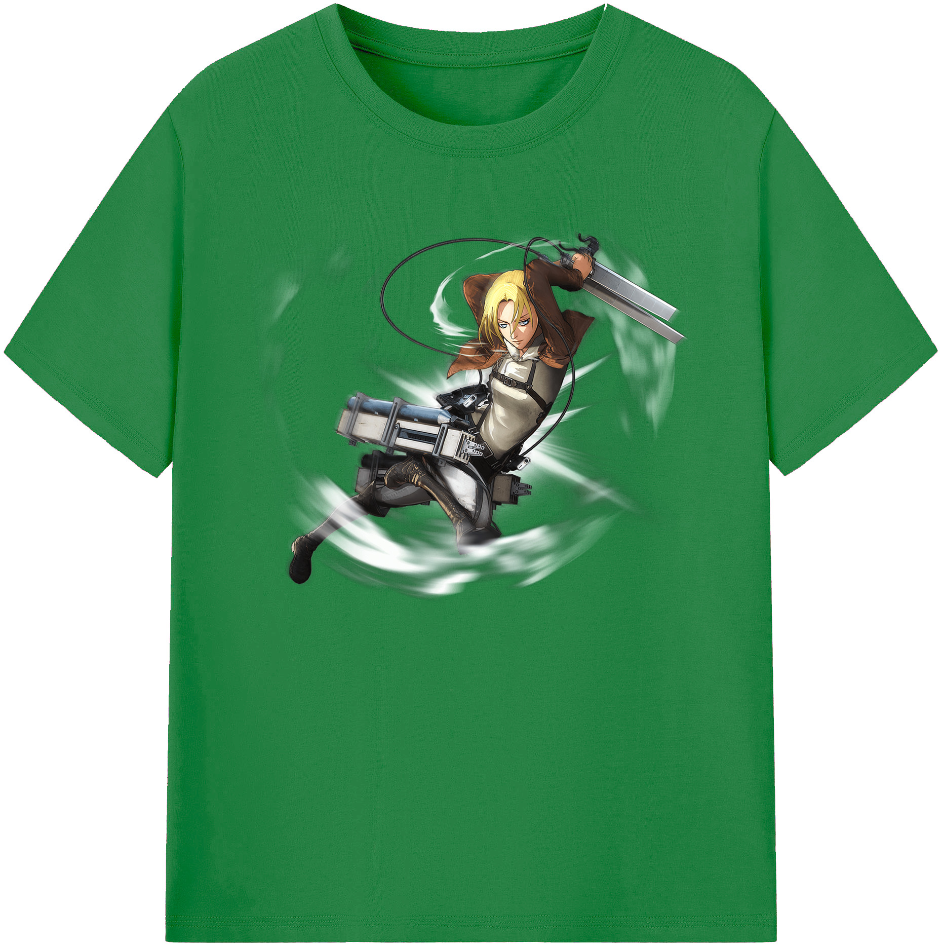 （画像用） 進撃の巨人 アニ・レオンハート Attack on Titan Annie Leonhart 綿100％ メンズ半袖Tシャツ｜肌触りやわらか＆通気性