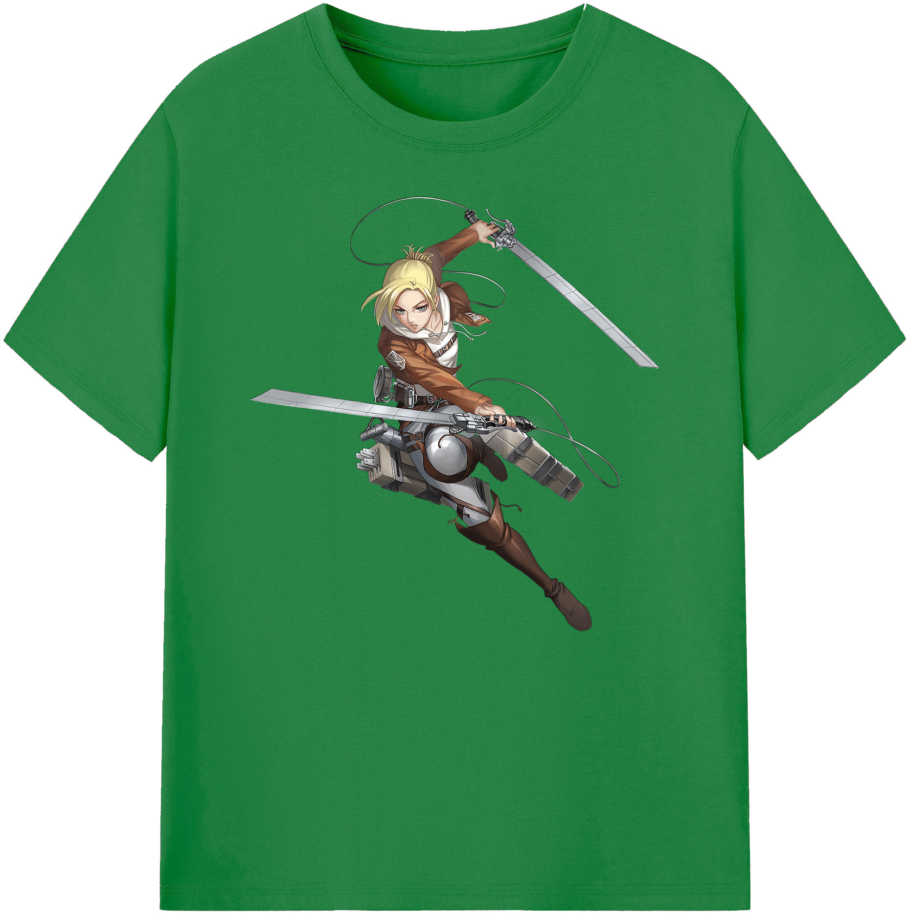 （画像用） 進撃の巨人 アニ・レオンハート Attack on Titan Annie Leonhart 綿100％ メンズ半袖Tシャツ｜肌触りやわらか＆通気性