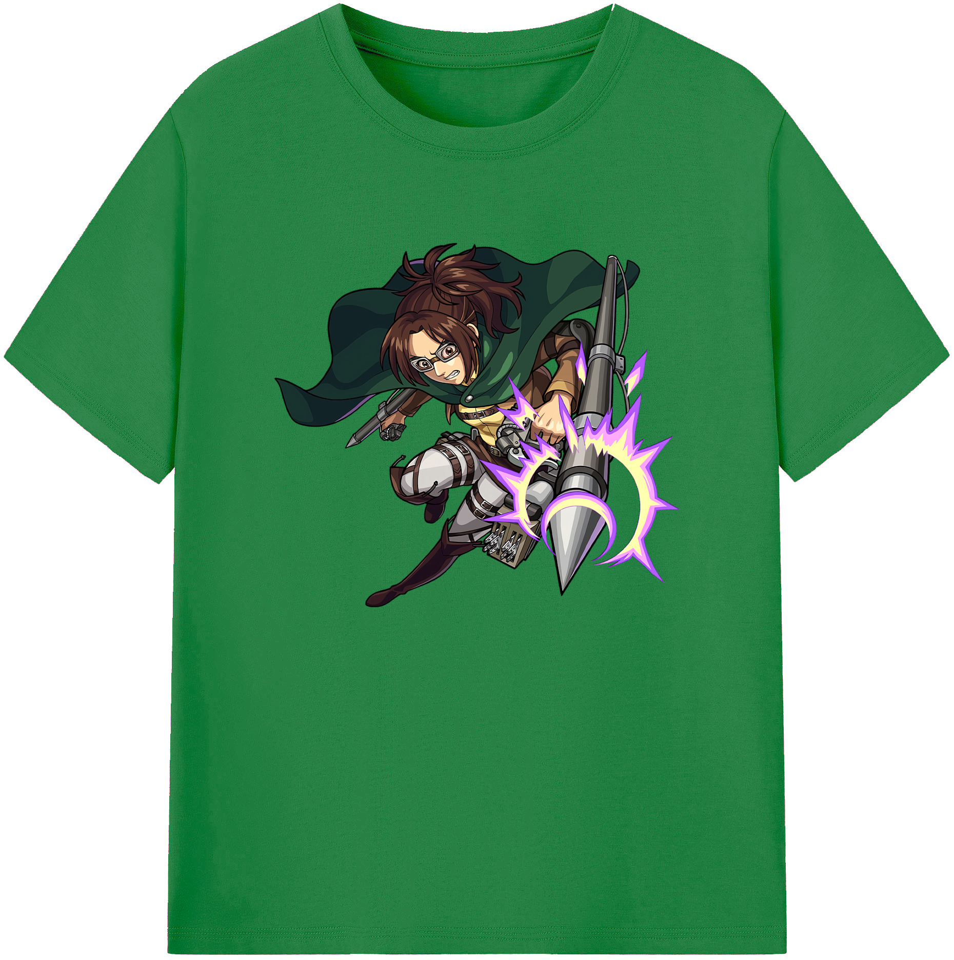 （画像用） 進撃の巨人 ハンジ·ゾエ Attack on Titan Hanji Zoe 綿100％ メンズ半袖Tシャツ｜肌触りやわらか＆通気性
