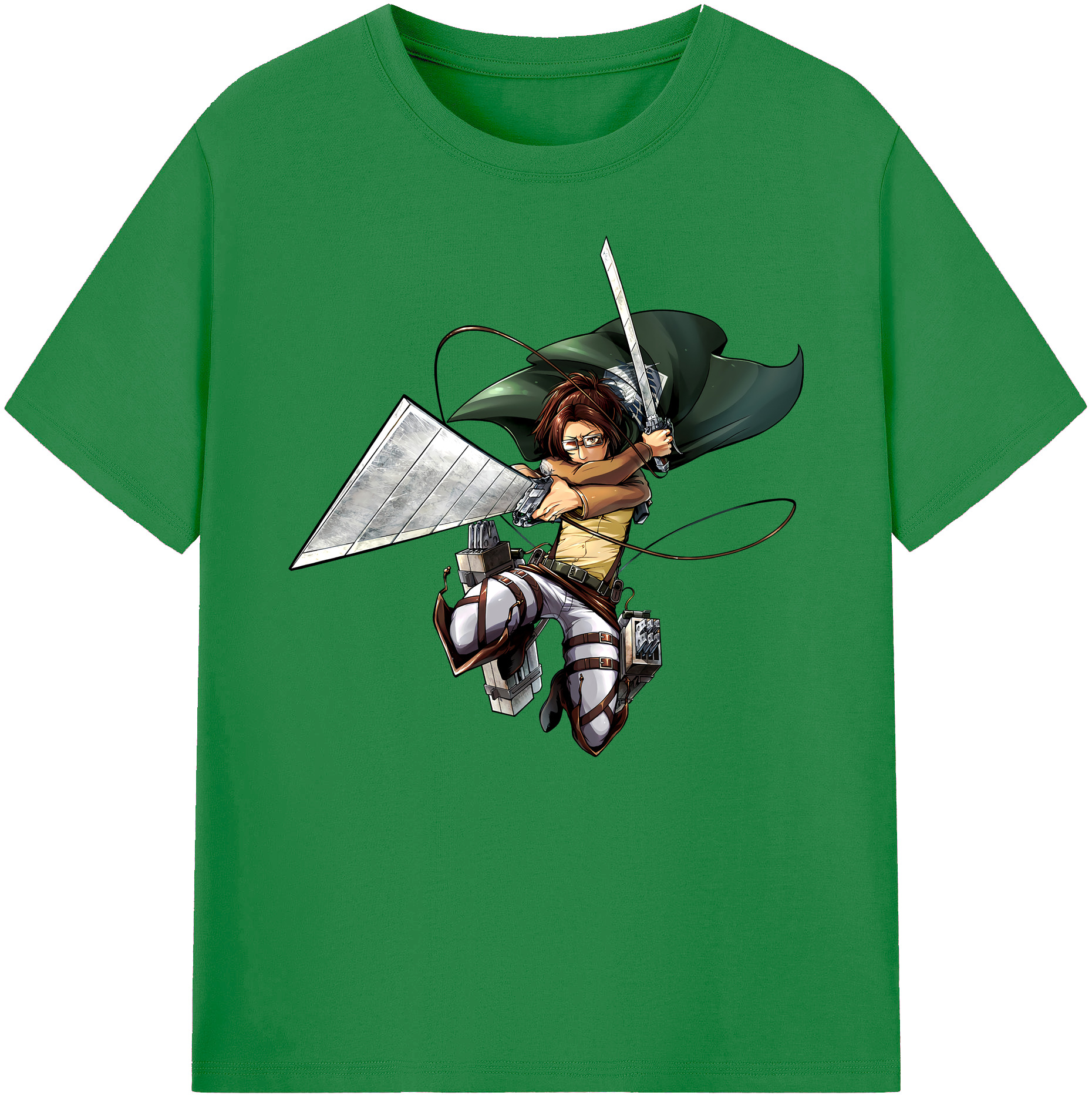 （画像用） 進撃の巨人 ハンジ·ゾエ Attack on Titan Hanji Zoe 綿100％ メンズ半袖Tシャツ｜肌触りやわらか＆通気性