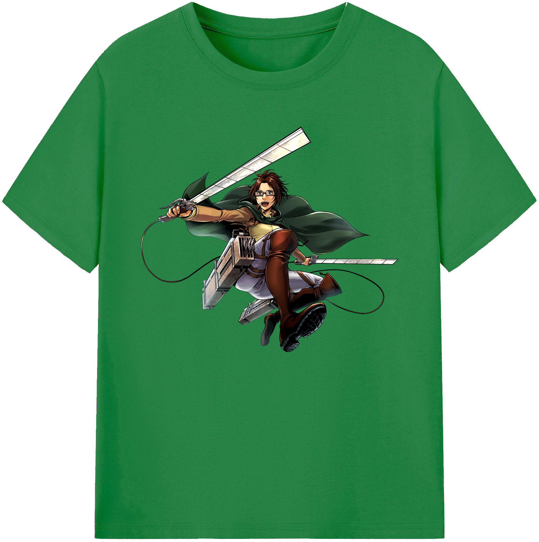 （画像用） 進撃の巨人 ハンジ·ゾエ Attack on Titan Hanji Zoe 綿100％ メンズ半袖Tシャツ｜肌触りやわらか＆通気性