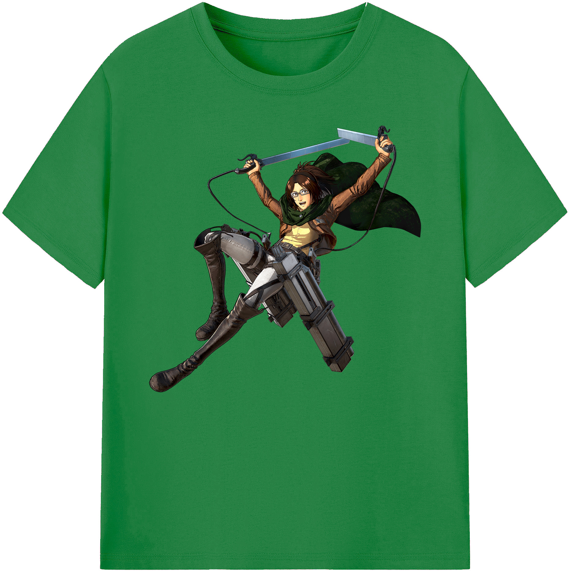 （画像用） 進撃の巨人 ハンジ·ゾエ Attack on Titan Hanji Zoe 綿100％ メンズ半袖Tシャツ｜肌触りやわらか＆通気性